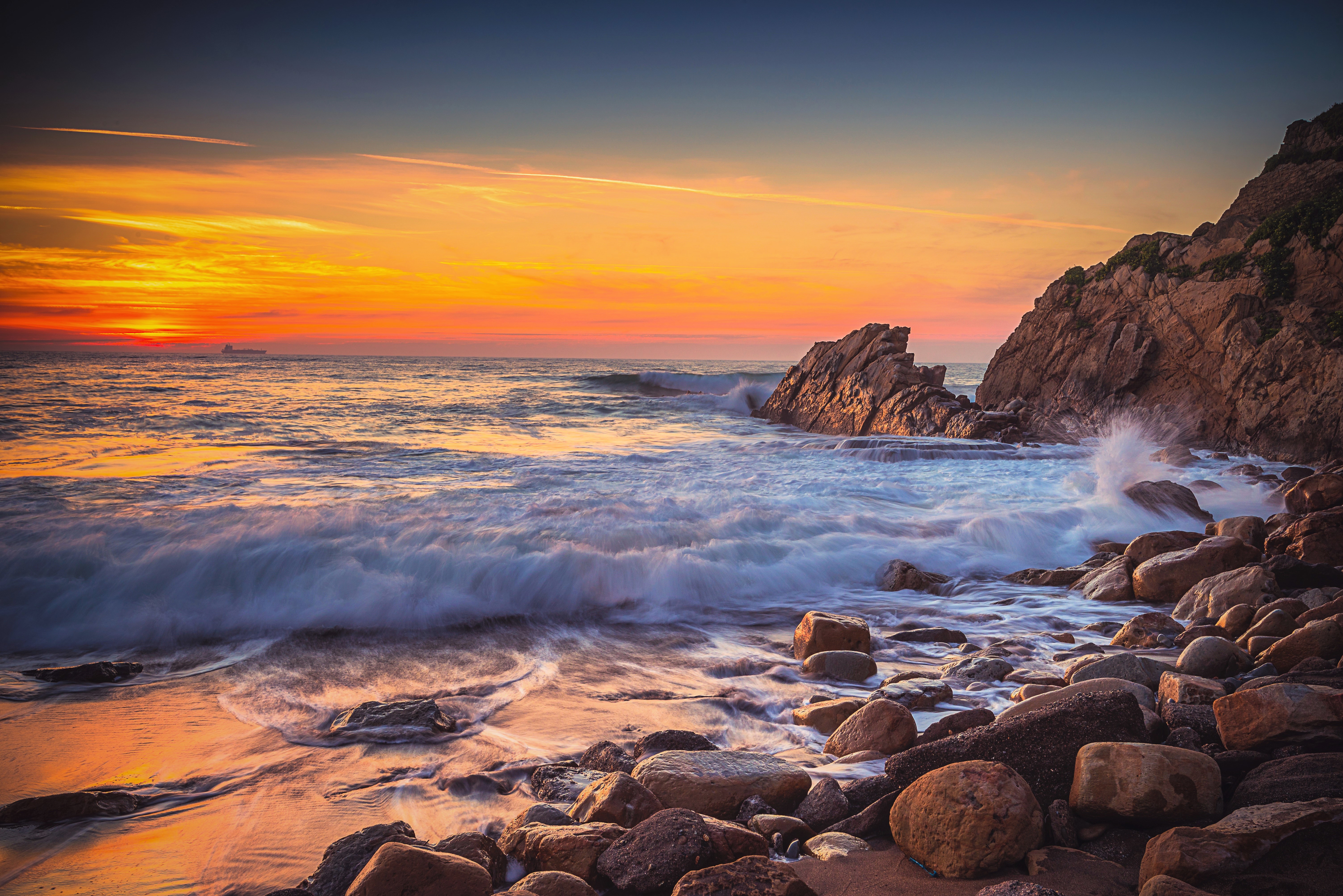 Descarga gratis la imagen Mar, Horizonte, Océano, Atardecer, Tierra/naturaleza en el escritorio de tu PC