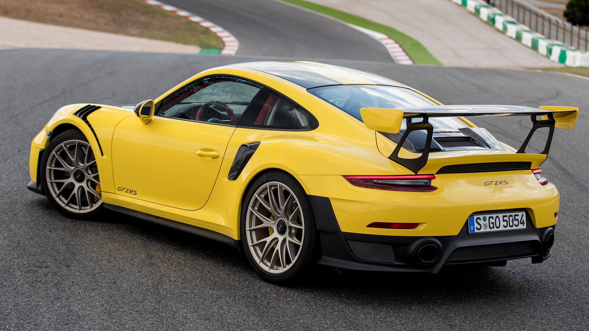 Download mobile wallpaper Porsche, Car, Race Car, Race Track, Porsche 911 Gt2, Vehicles, Yellow Car for free.