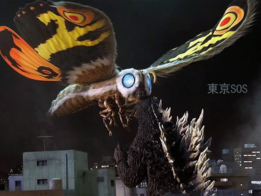 Godzilla Vs Mothra Phone Wallpaper