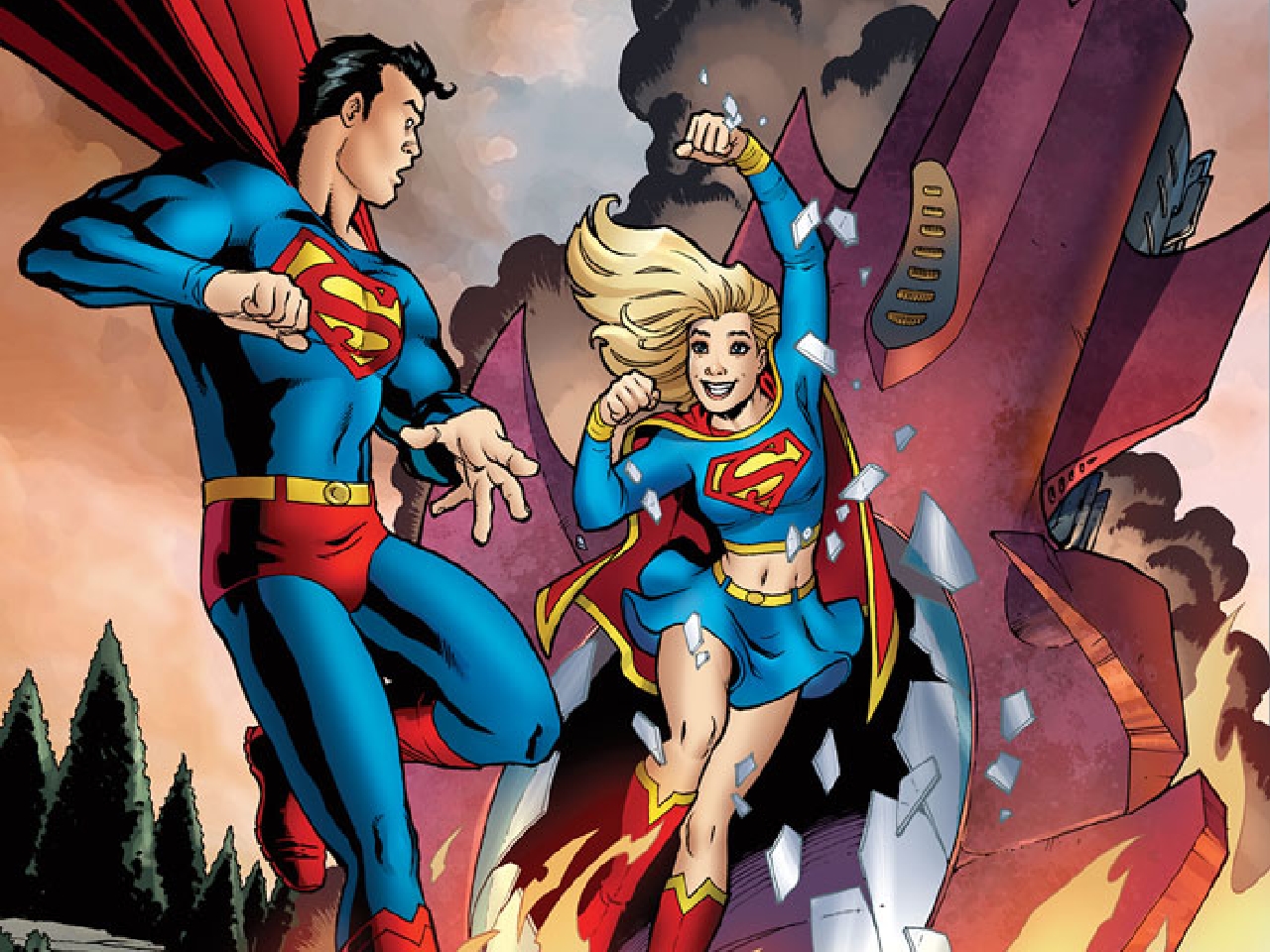 Free download wallpaper Superman, Blonde, Comics, Black Hair, Dc Comics, Supergirl on your PC desktop