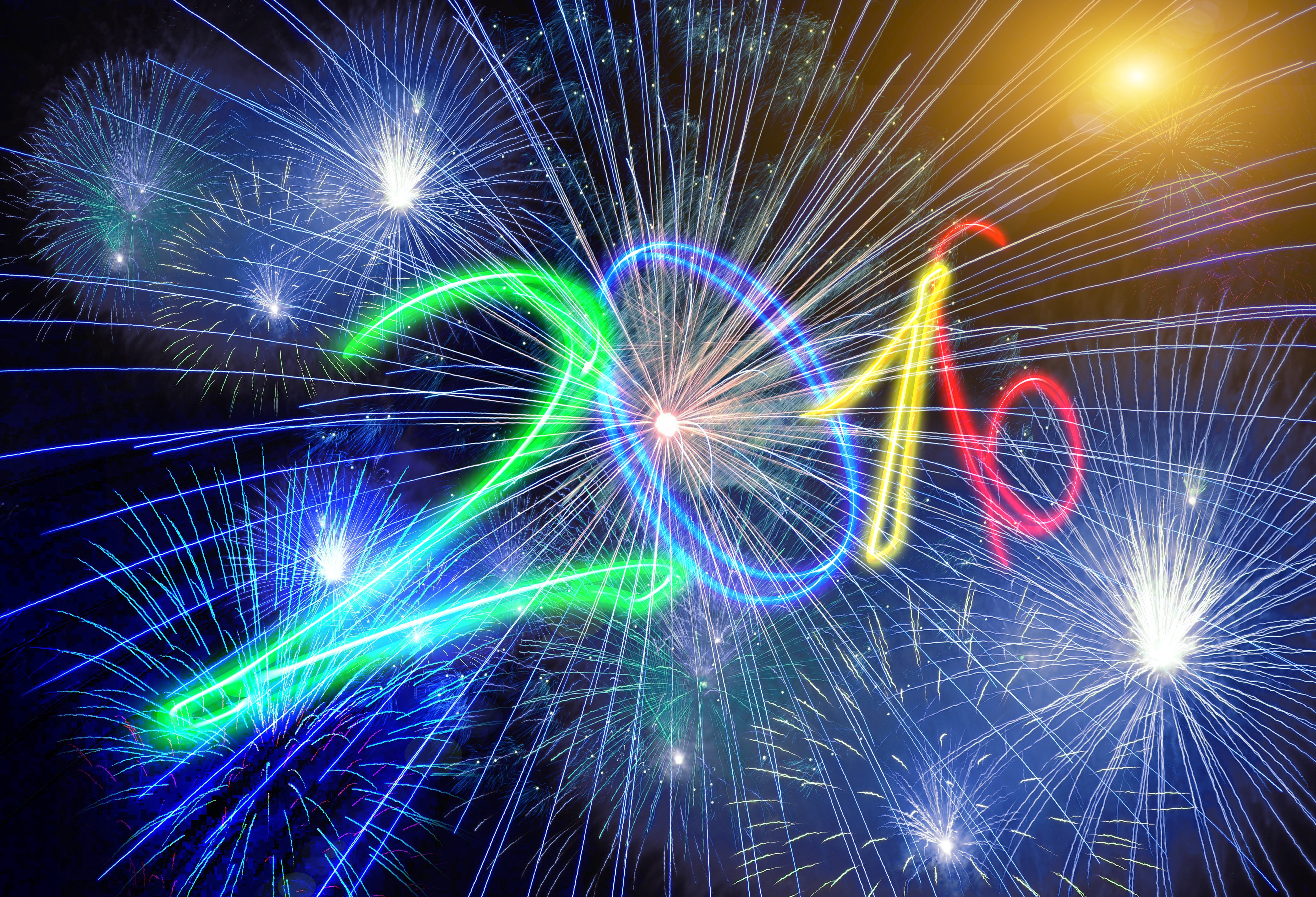 Free download wallpaper New Year, Holiday, Fireworks, New Year 2016 on your PC desktop