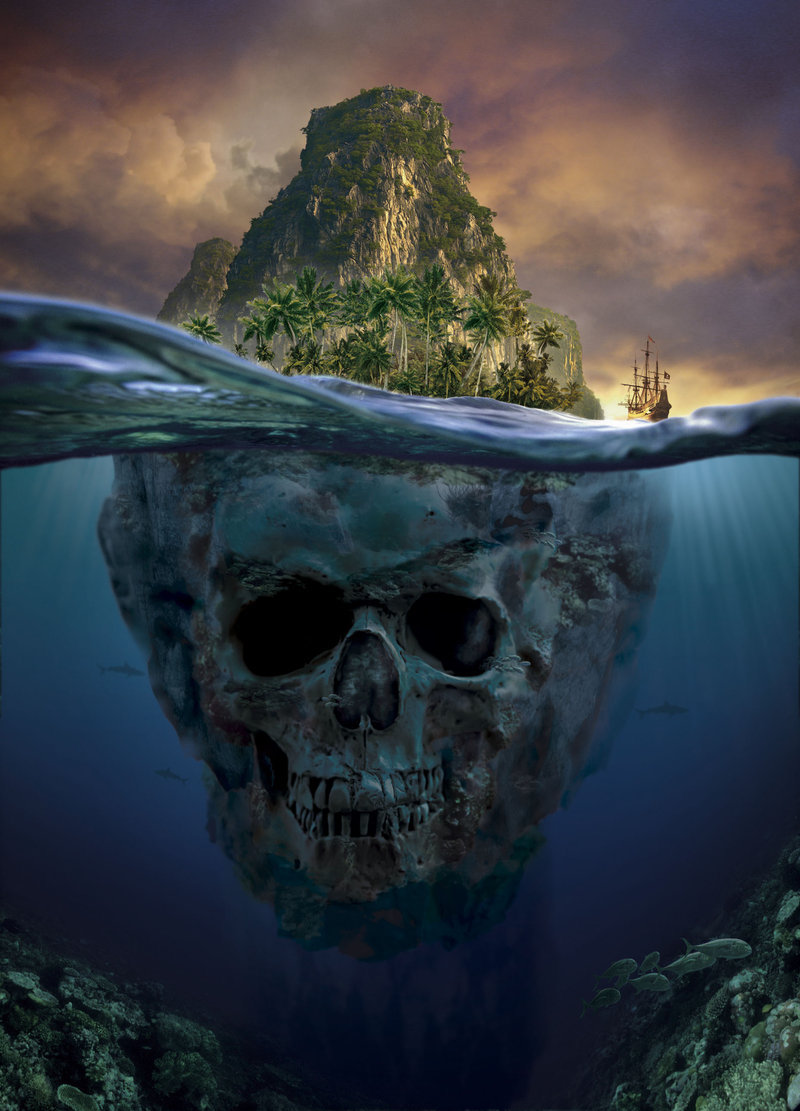 death, landscape, water, art Full HD