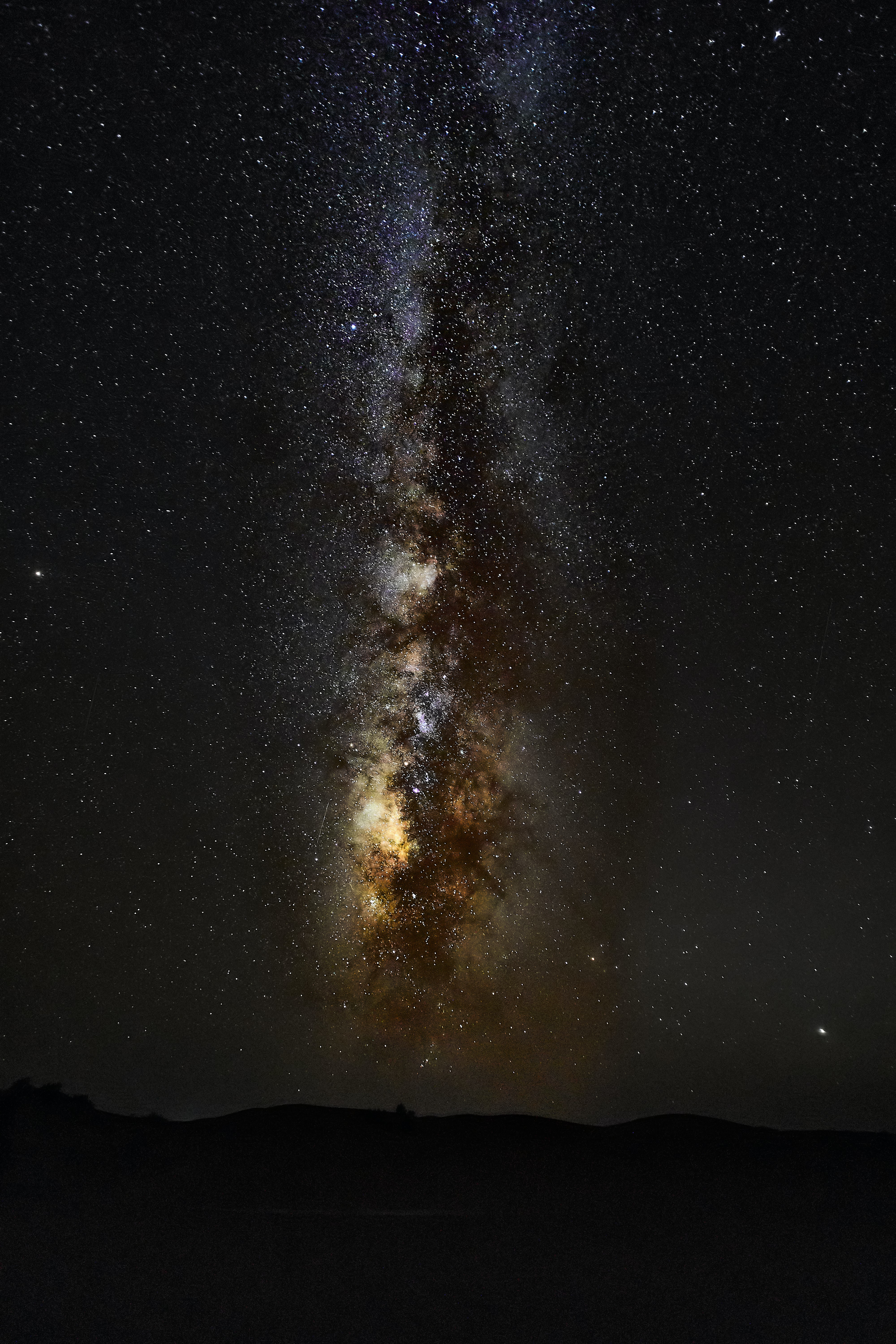 Download mobile wallpaper Nebula, Hills, Stars, Starry Sky, Universe for free.