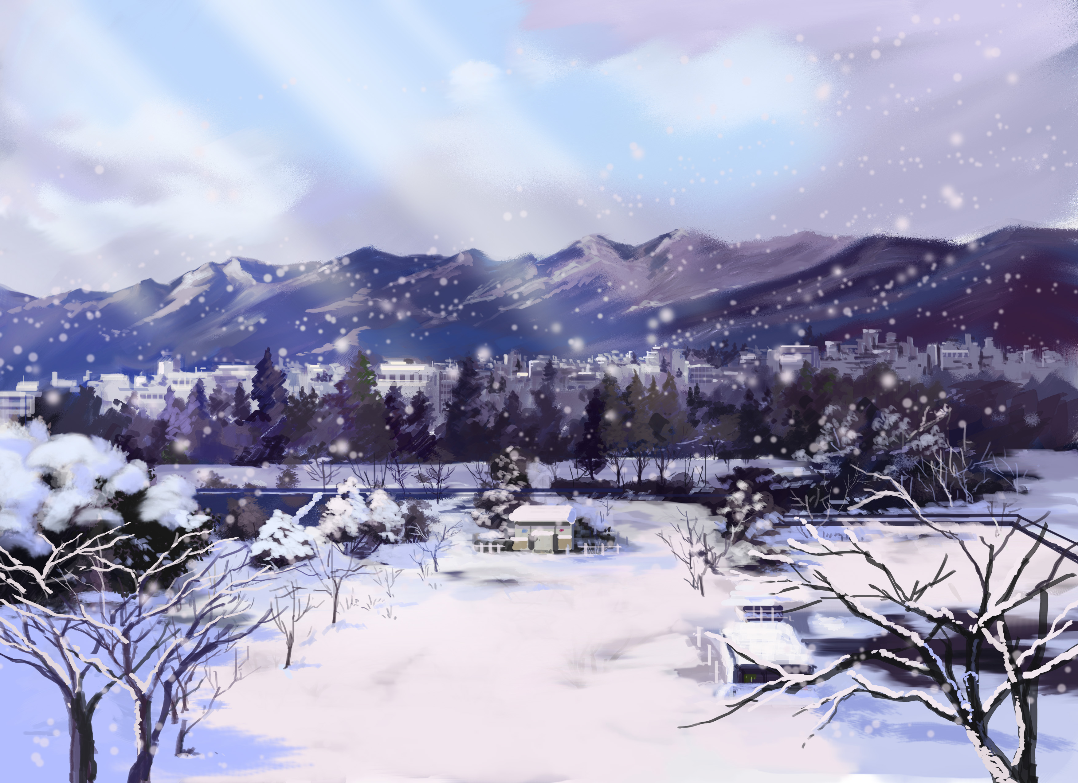 Handy-Wallpaper Winter, Animes kostenlos herunterladen.