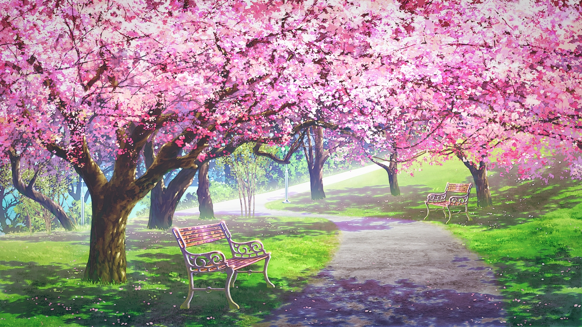 Free download wallpaper Anime, Sakura, Path, Original on your PC desktop