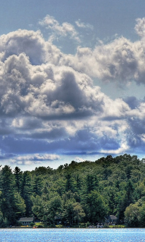 Download mobile wallpaper Landscape, Sky, Lake, Tree, Earth, Cloud, Photography, Cabin, Shoreline for free.