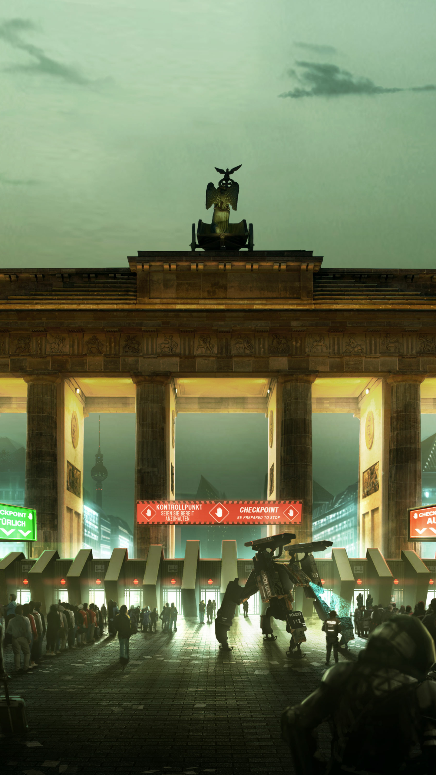 Скачать картинку Видеоигры, Берлин, Бог Из, Бранденбургские Ворота, Deus Ex: Человечество Разделено в телефон бесплатно.