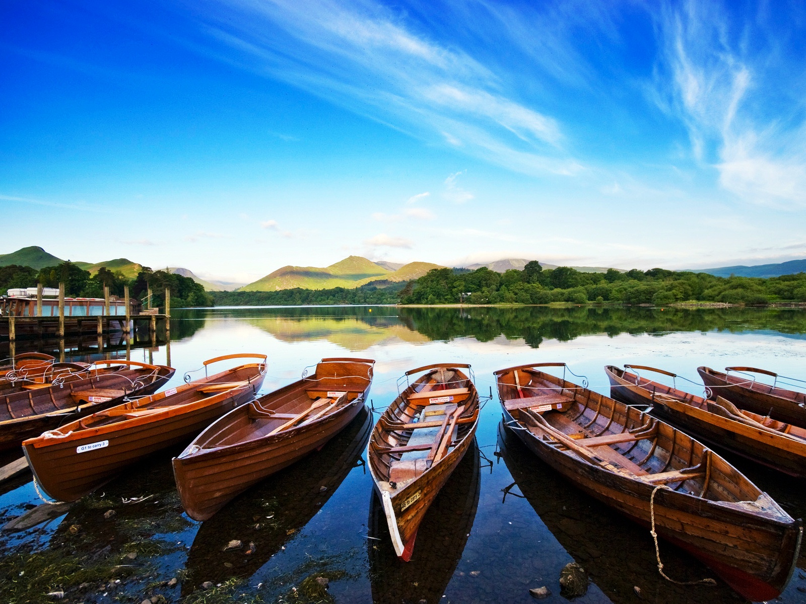 vehicles, boat, canoe, lake, reflection, sky, water