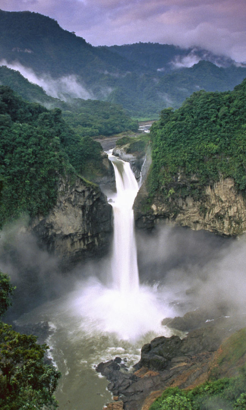 Download mobile wallpaper Waterfalls, Waterfall, Earth, Rainforest for free.