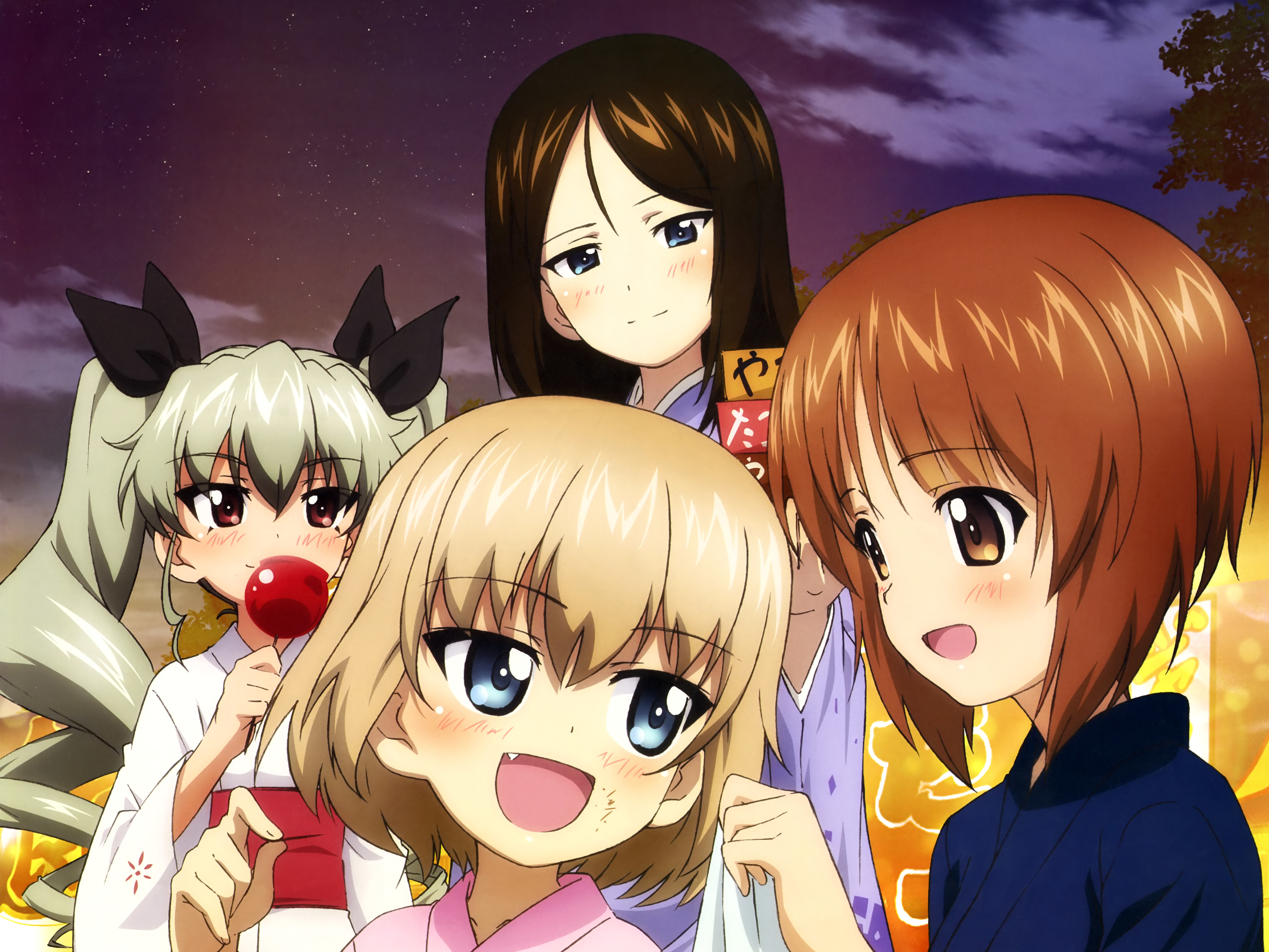 anime, girls und panzer, anchovy (girls und panzer), katyusha (girls und panzer), miho nishizumi, nonna (girls und panzer)