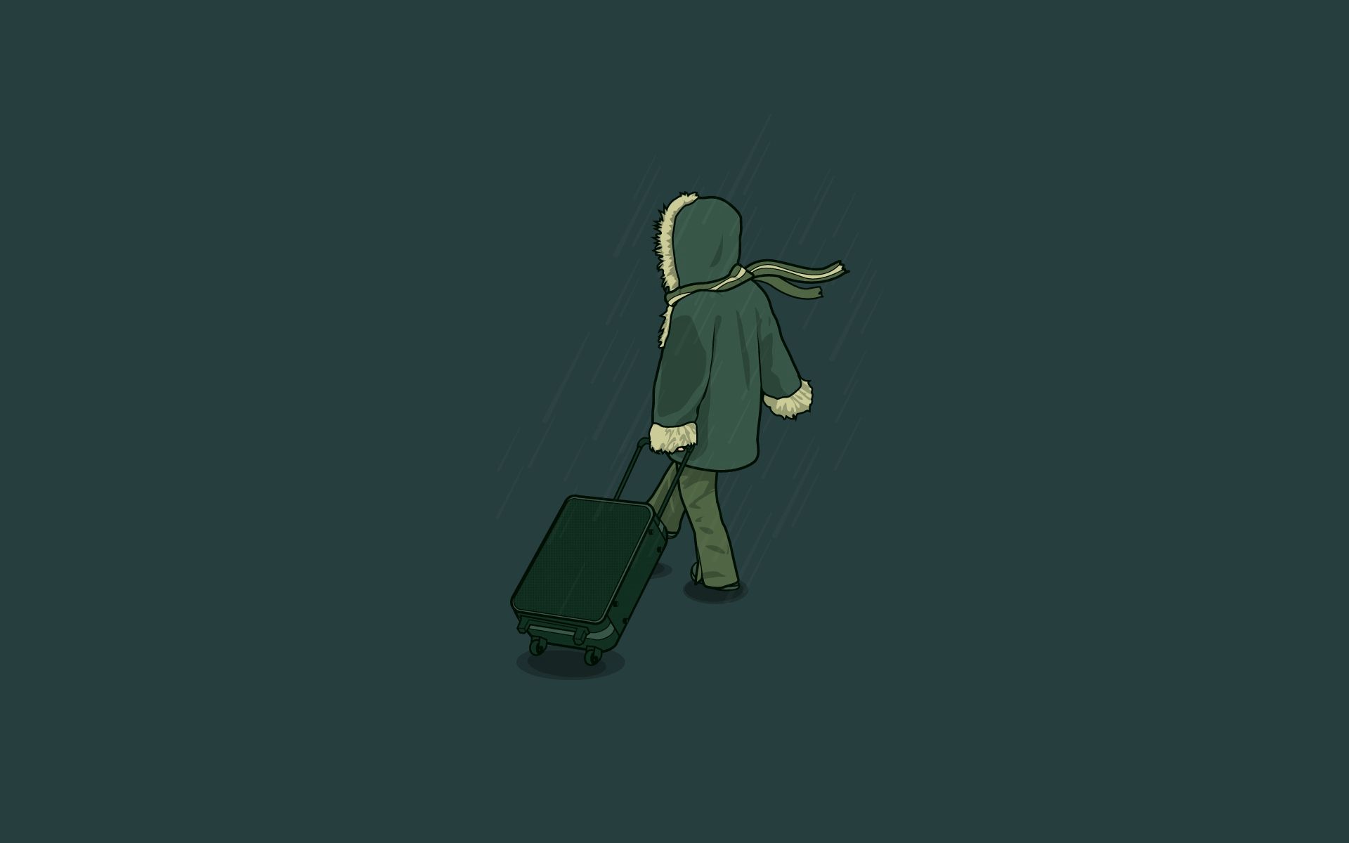 winter, vector, human, person, jacket, trip, suitcase
