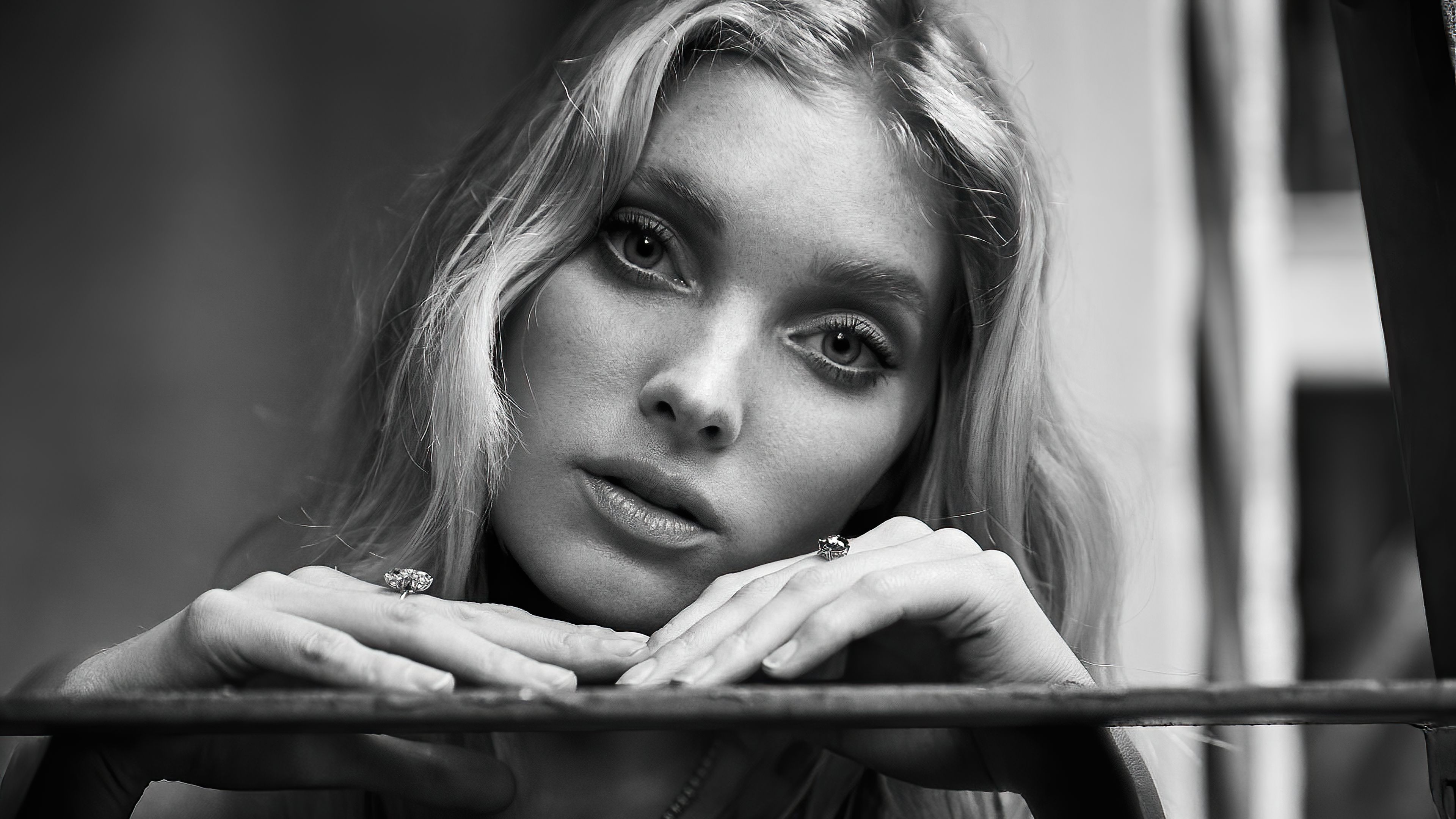 Baixar papel de parede para celular de Modelo, Celebridade, Preto & Branco, Sueco, Elsa Hosk gratuito.