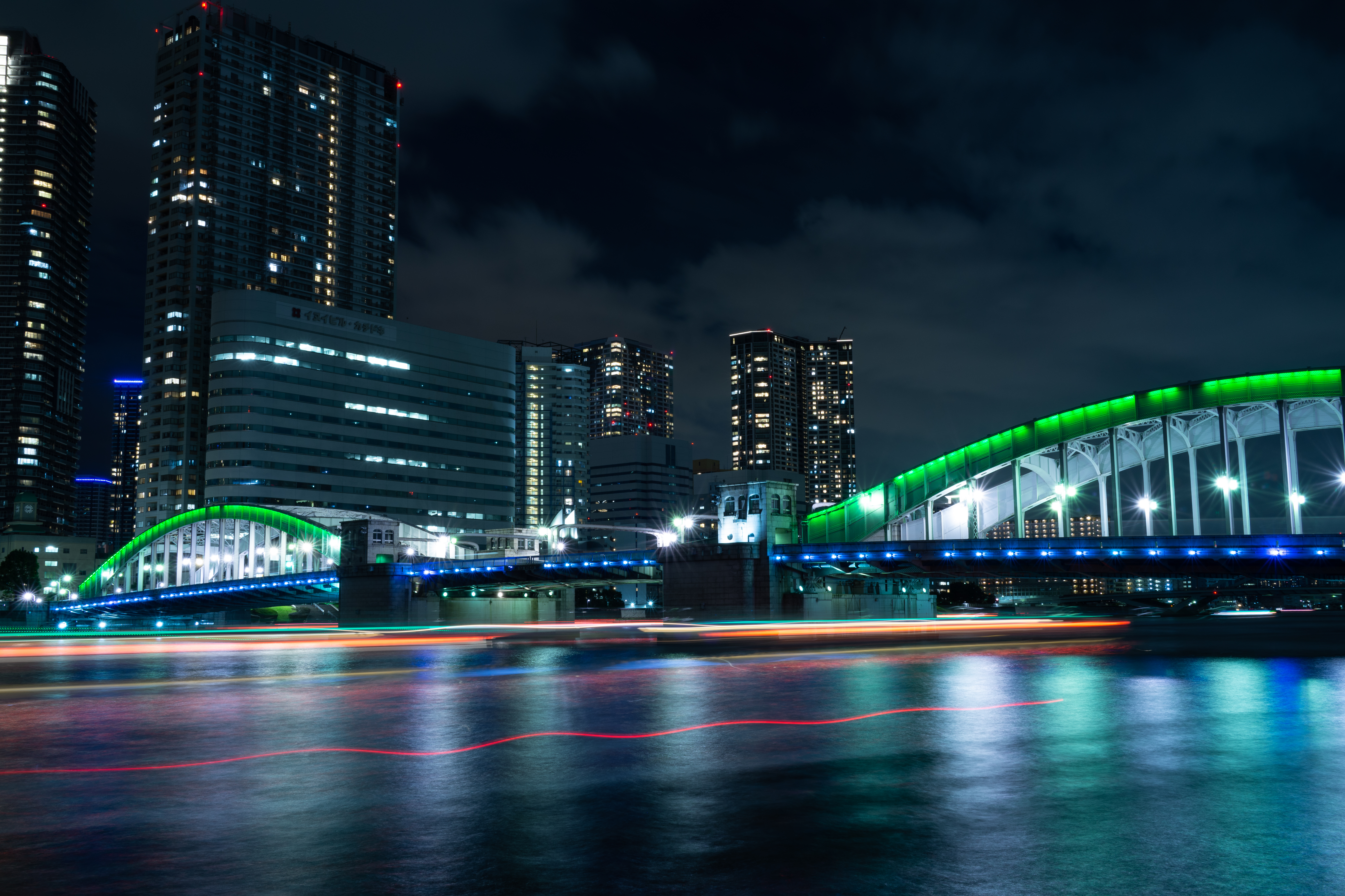 Téléchargez des papiers peints mobile Ville De Nuit, Lumières De La Ville, Pont, Illumination, Rétroéclairage, Villes, Tokyo gratuitement.