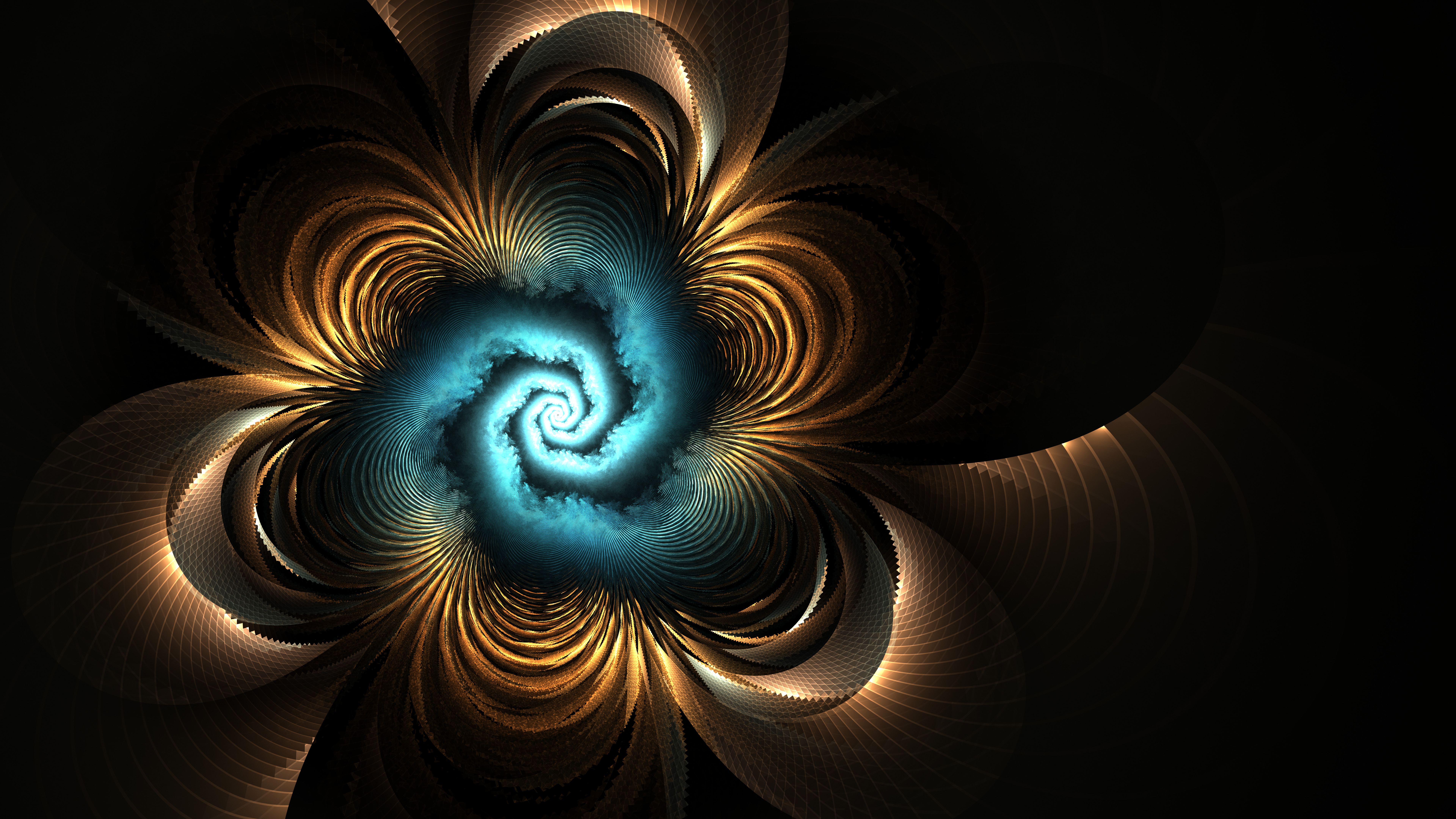 abstract, fractal, glow, spiral, swirling, involute