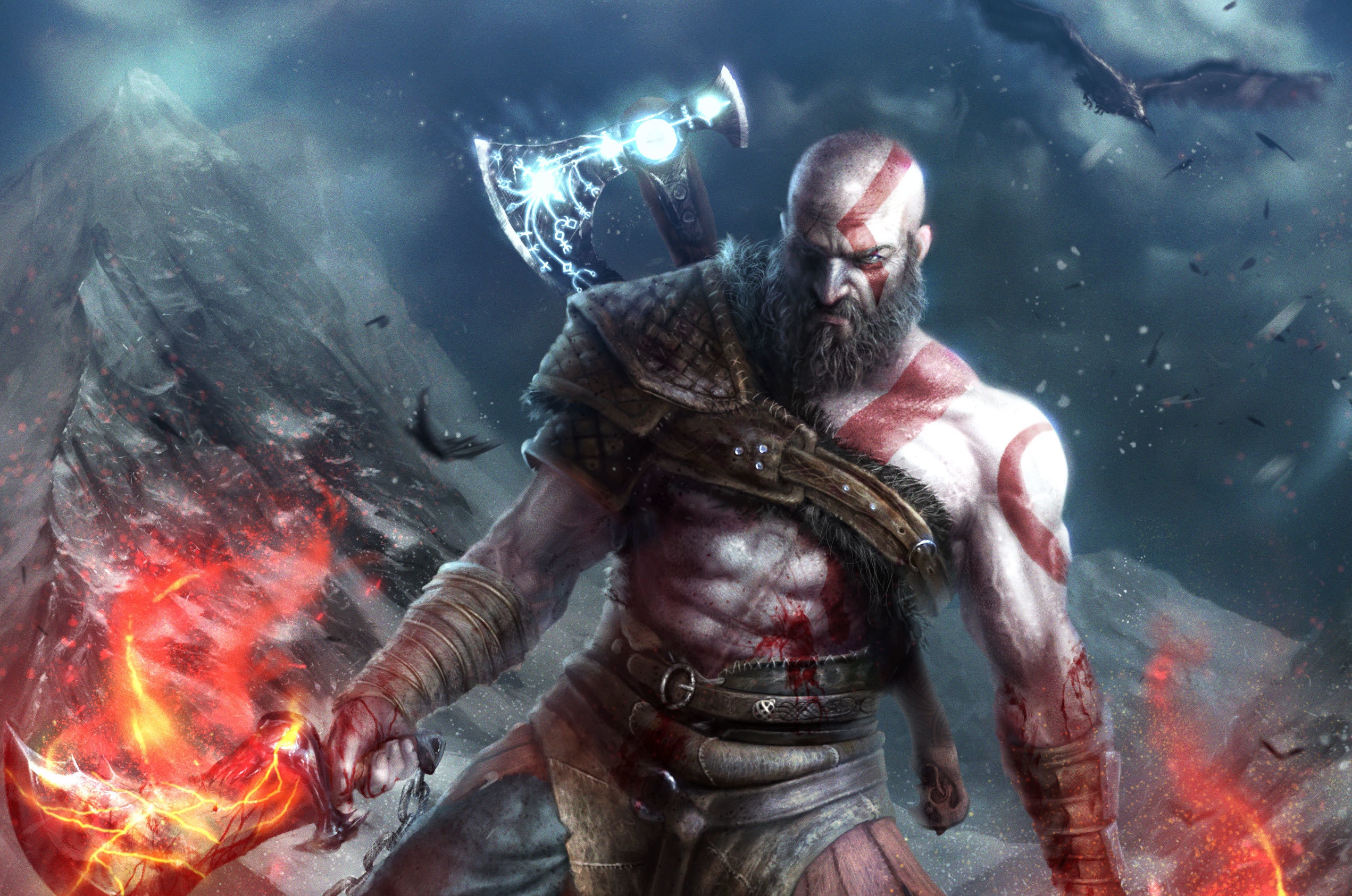 kratos (god of war), god of war, video game, god of war (2018)