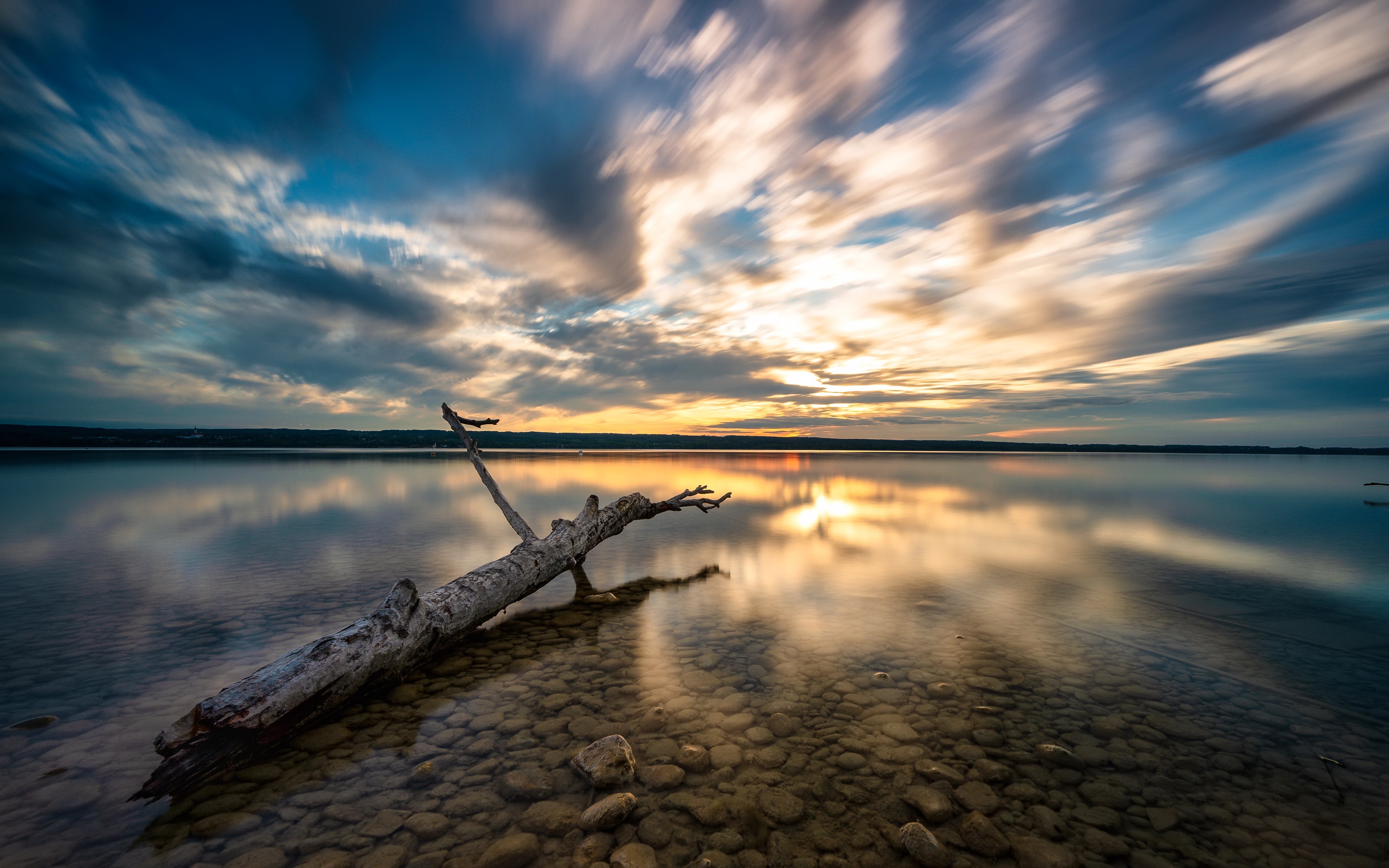 Free download wallpaper Nature, Sunset, Sky, Lakes, Lake, Earth on your PC desktop