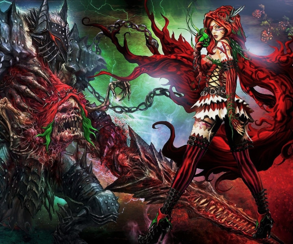 Download mobile wallpaper Fantasy, Tattoo, Monster, Video Game, Red Riding Hood, Soul Sacrifice 2 for free.