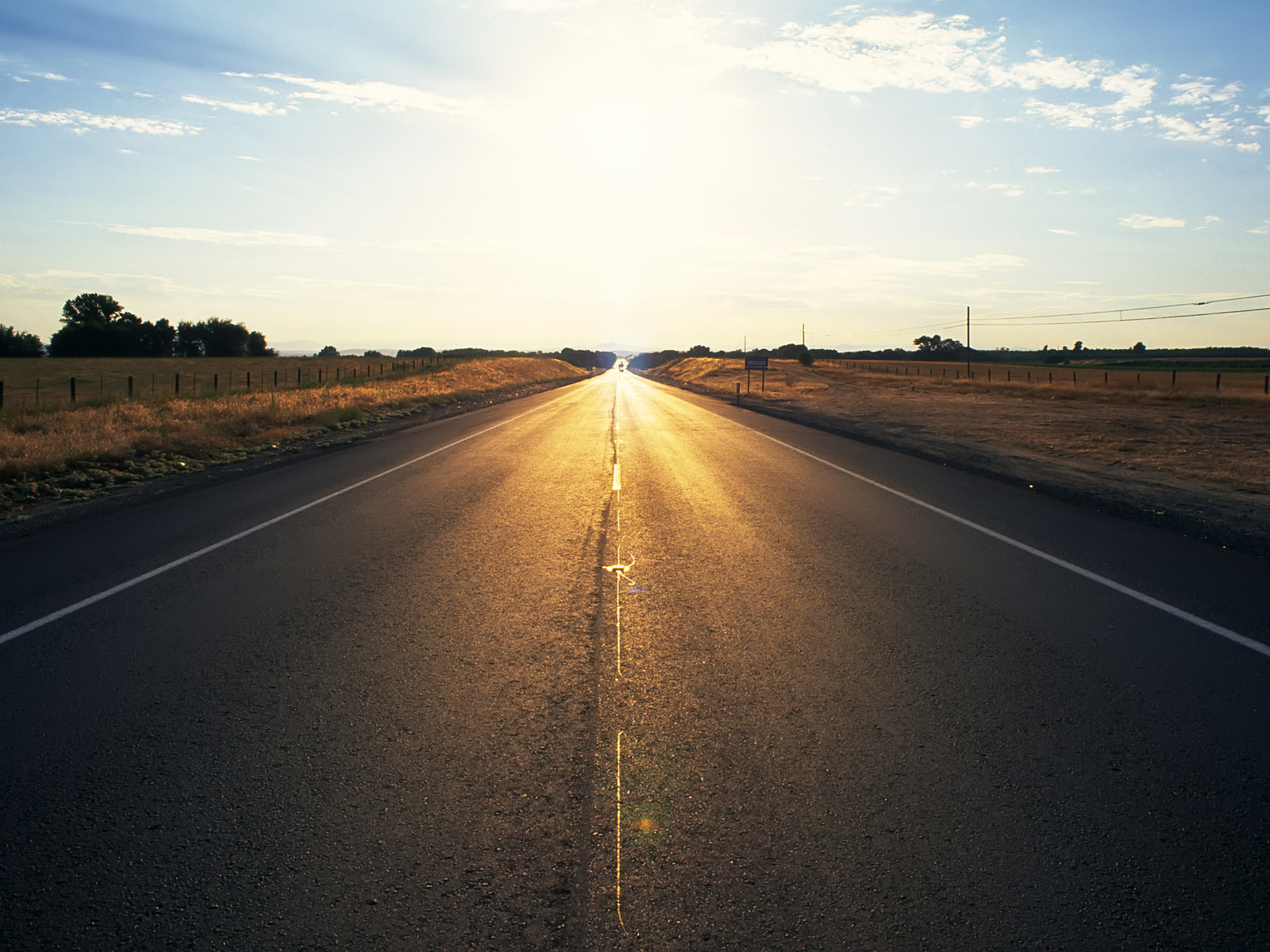 Download mobile wallpaper Sunset, Road, Man Made for free.