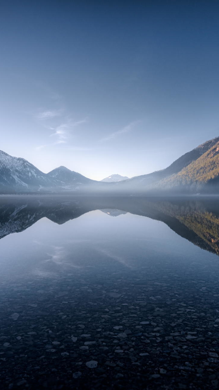 Descarga gratuita de fondo de pantalla para móvil de Paisaje, Naturaleza, Nieve, Montaña, Lago, Tierra/naturaleza, Reflejo.