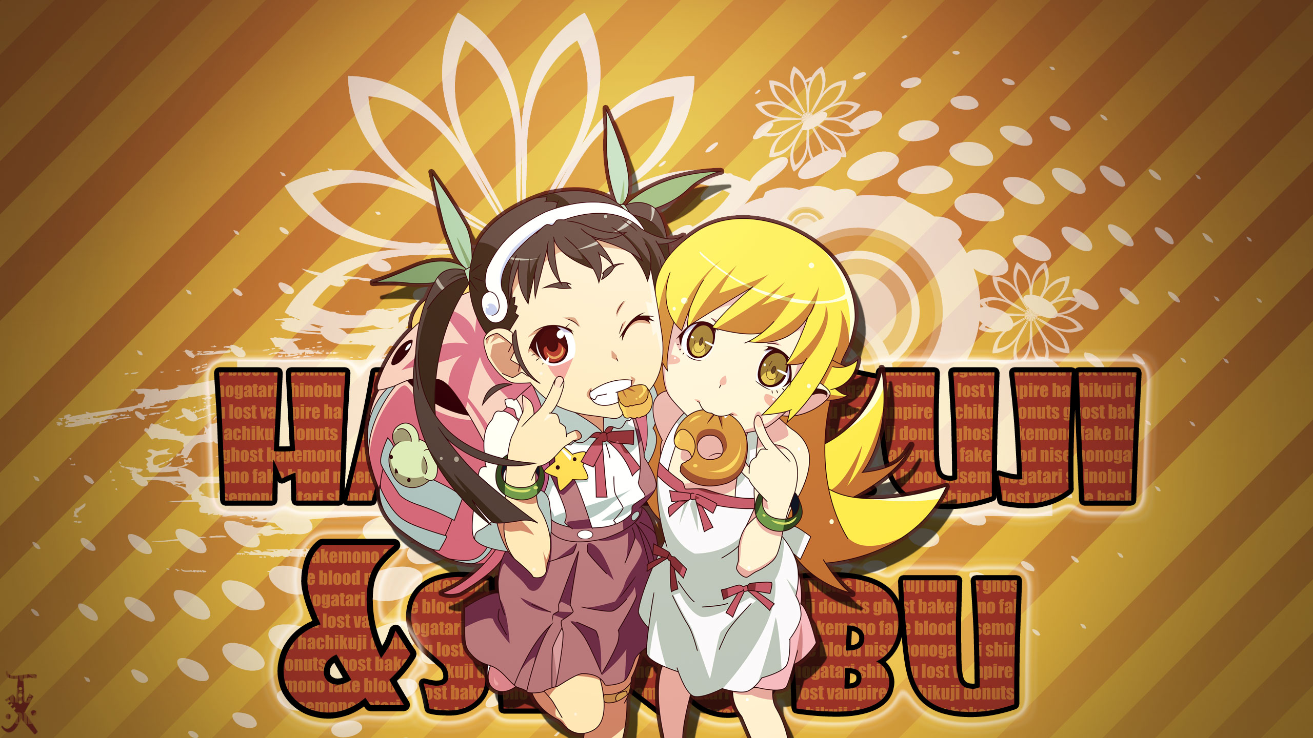 Free download wallpaper Anime, Monogatari (Series), Mayoi Hachikuji, Shinobu Oshino on your PC desktop