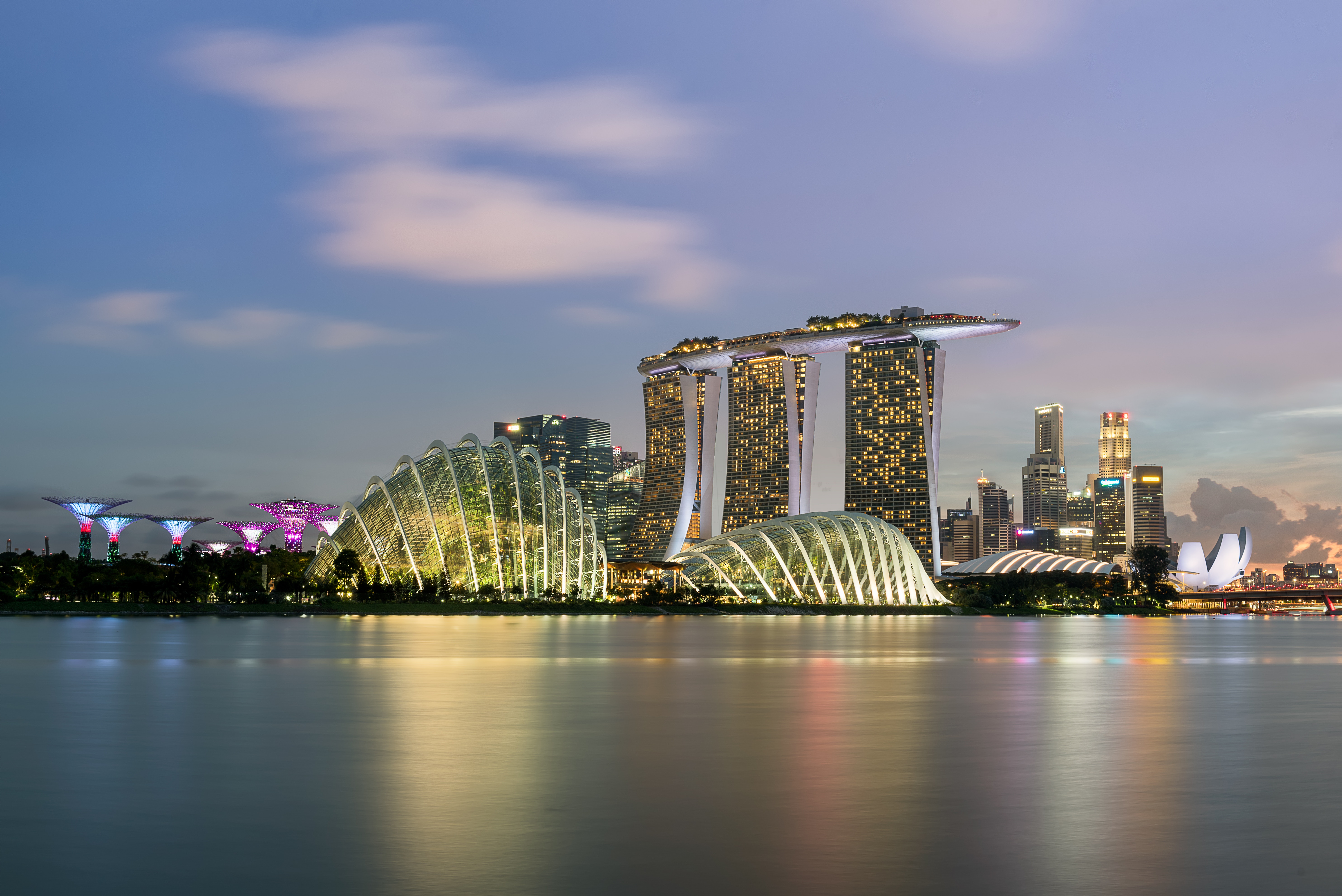 singapore, cities, skyscrapers, panorama Full HD
