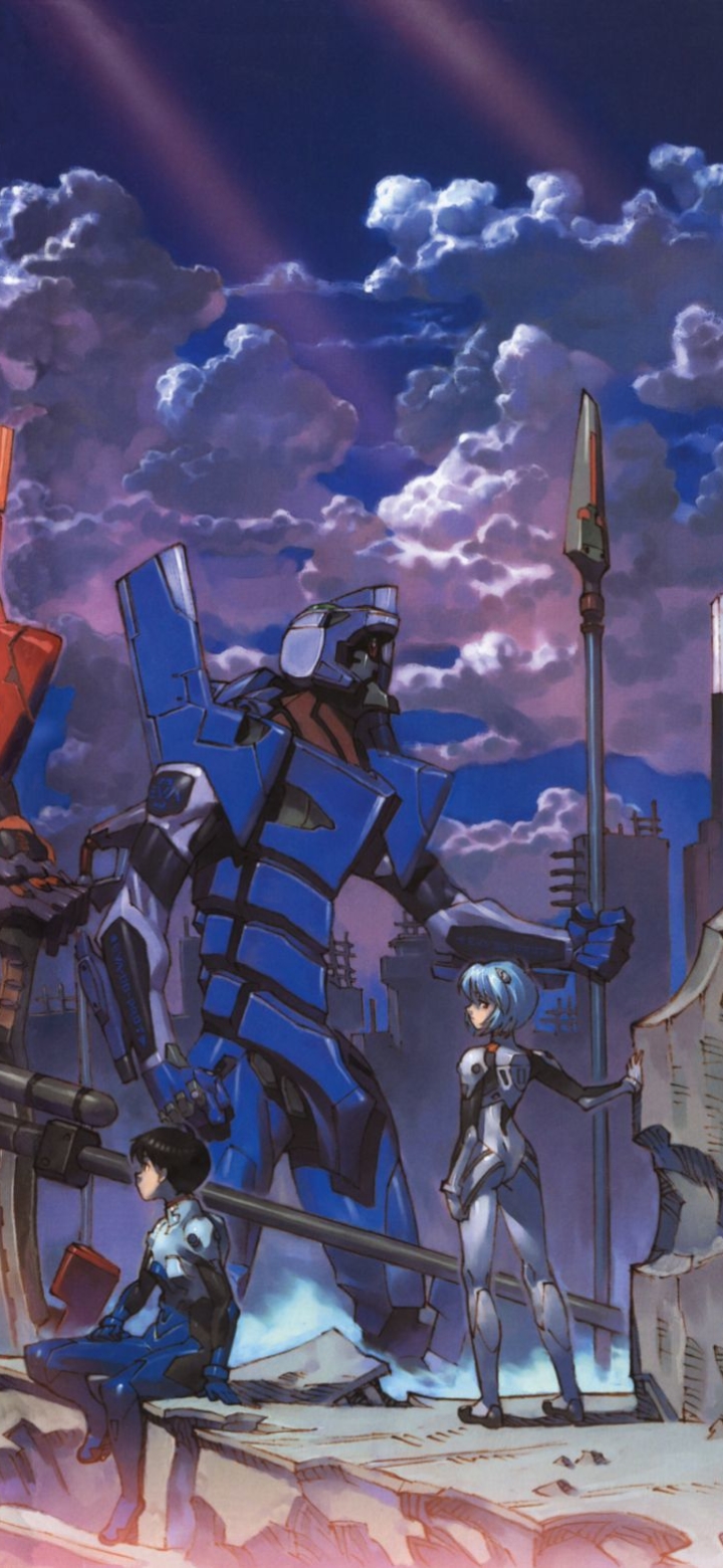 Descarga gratuita de fondo de pantalla para móvil de Evangelion, Robot, Animado, Neon Genesis Evangelion, Unidad Evangelion 02, Rei Ayanami, Shinji Ikari.