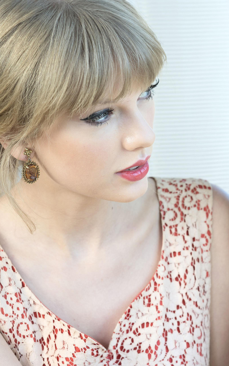 Download mobile wallpaper Music, Singer, Blonde, American, Taylor Swift, Lipstick for free.