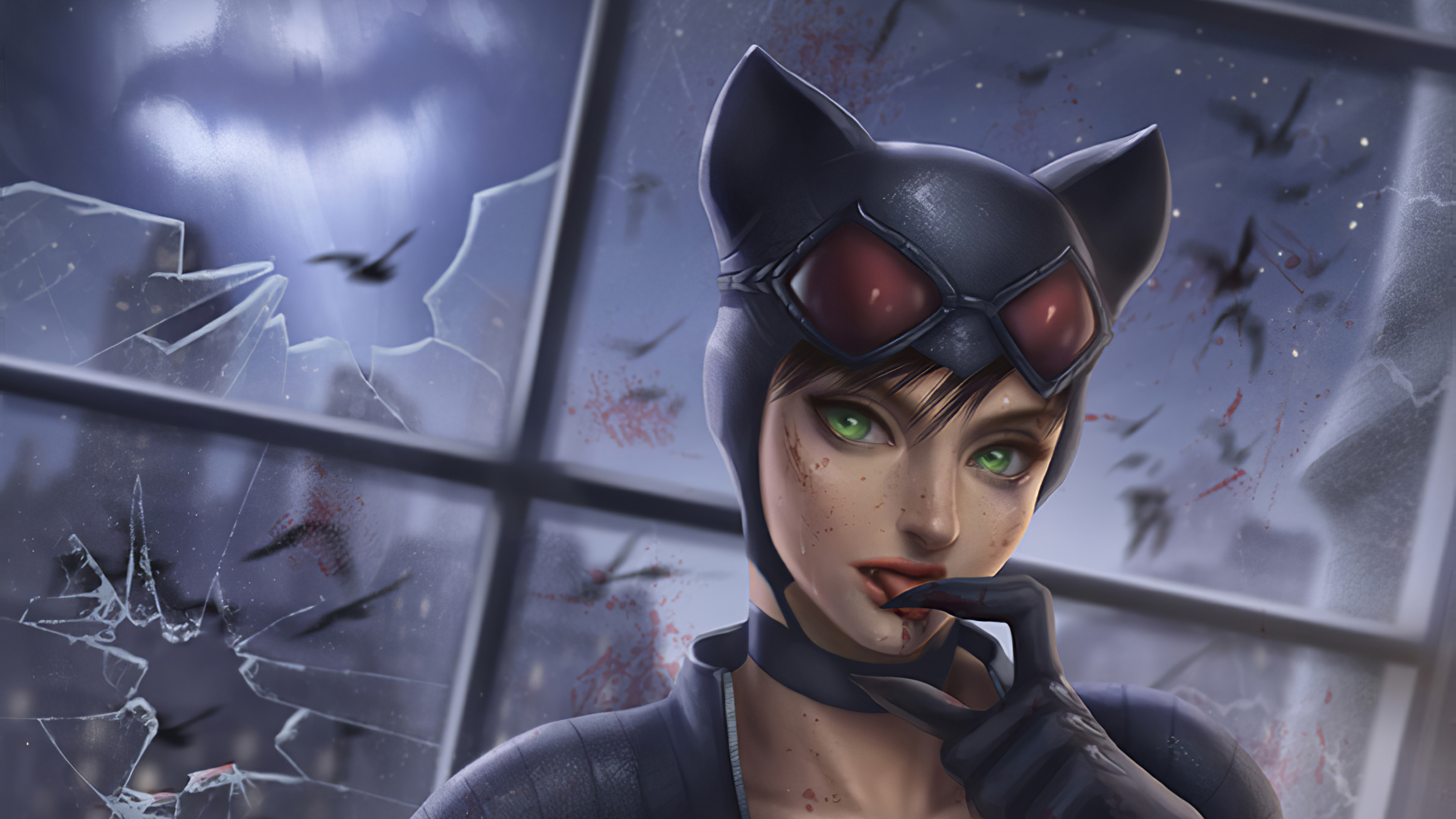 Handy-Wallpaper Catwoman, Grüne Augen, Comics, Dc Comics kostenlos herunterladen.