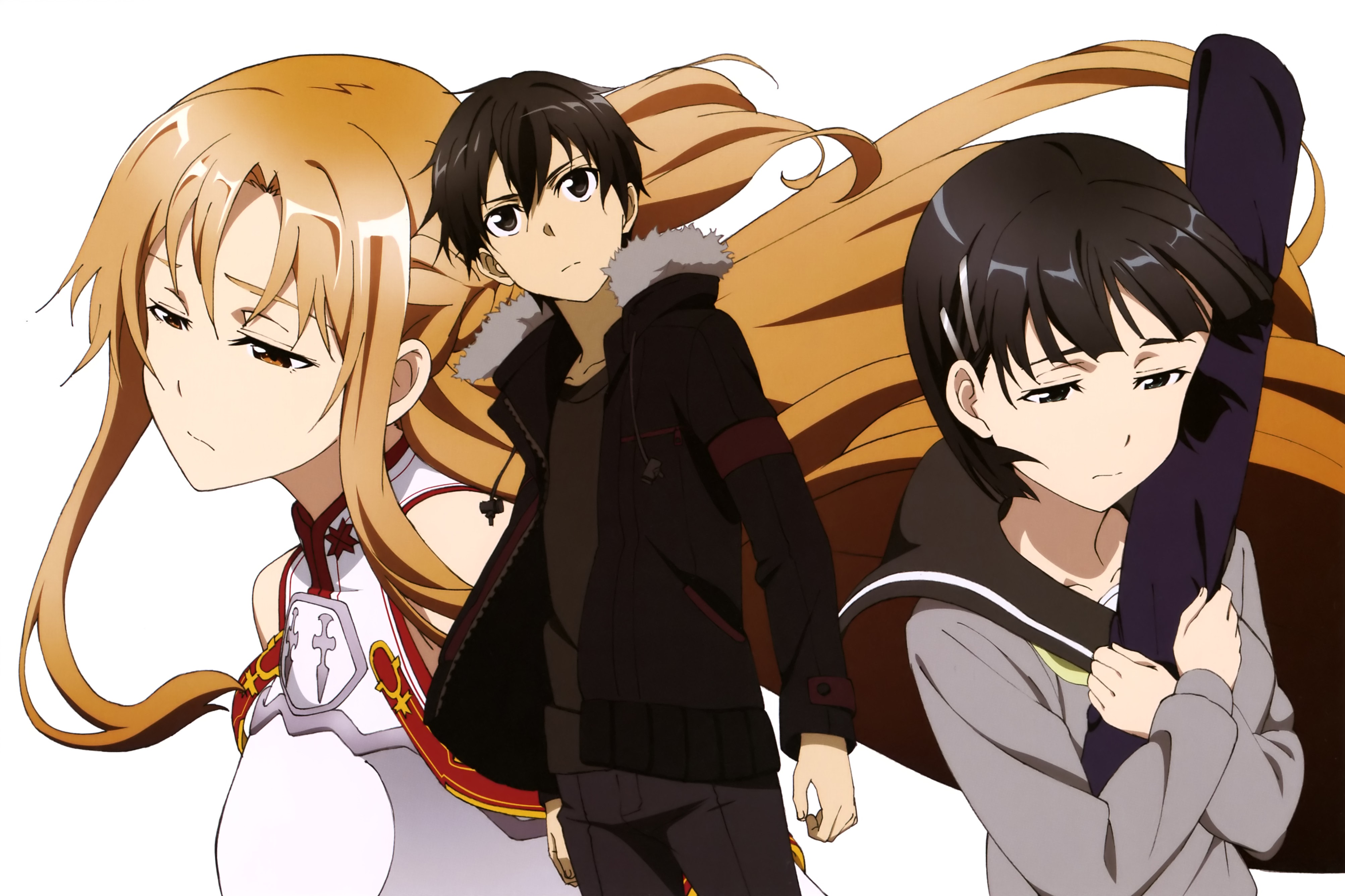 Laden Sie das Animes, Asuna Yuuki, Sword Art Online, Kirito (Schwertkunst Online), Leafa (Schwertkunst Online)-Bild kostenlos auf Ihren PC-Desktop herunter