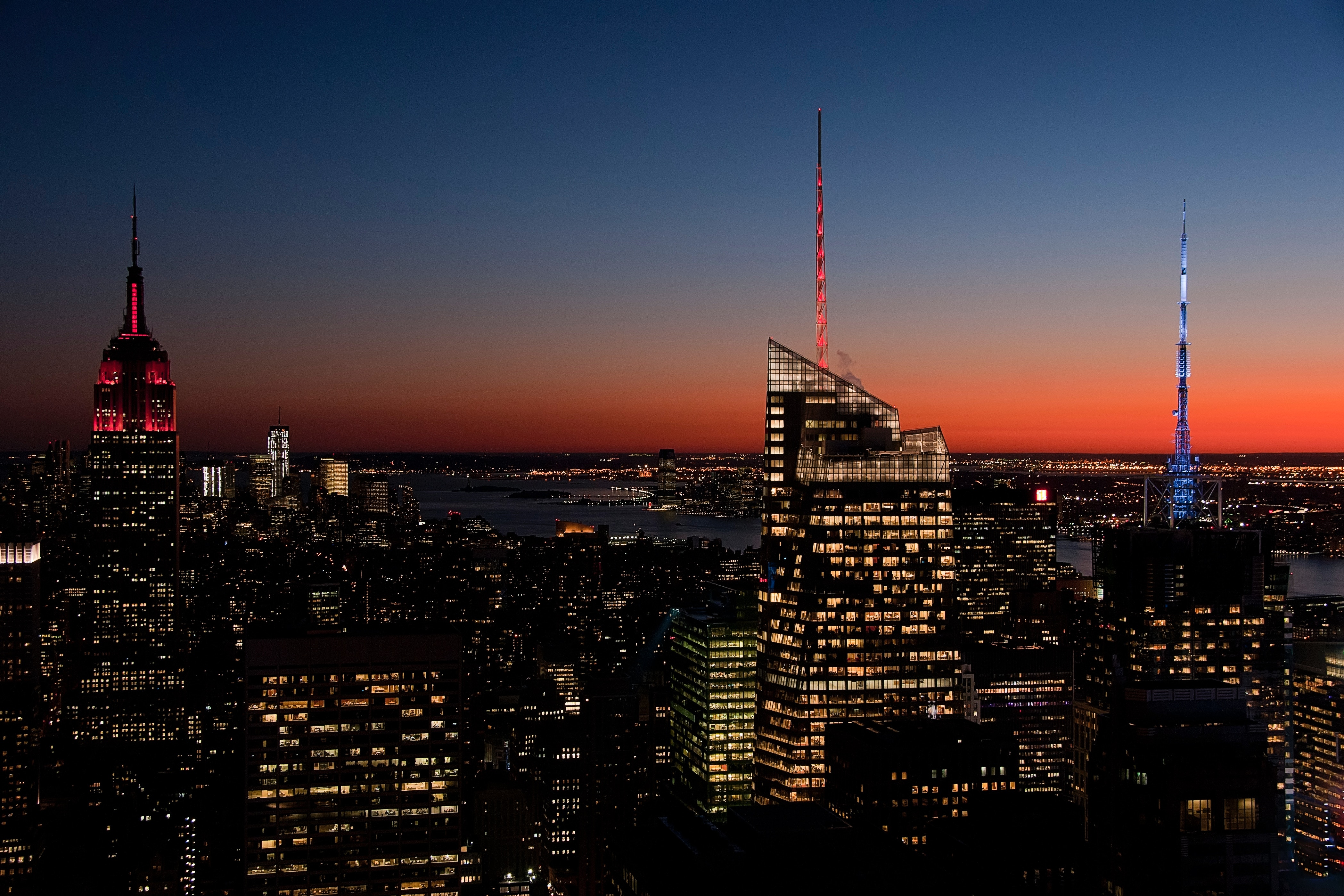 PCデスクトップに都市, 米国, 高 層 ビル, ニューヨーク州, ナイト, 高層ビル, ニューヨーク画像を無料でダウンロード