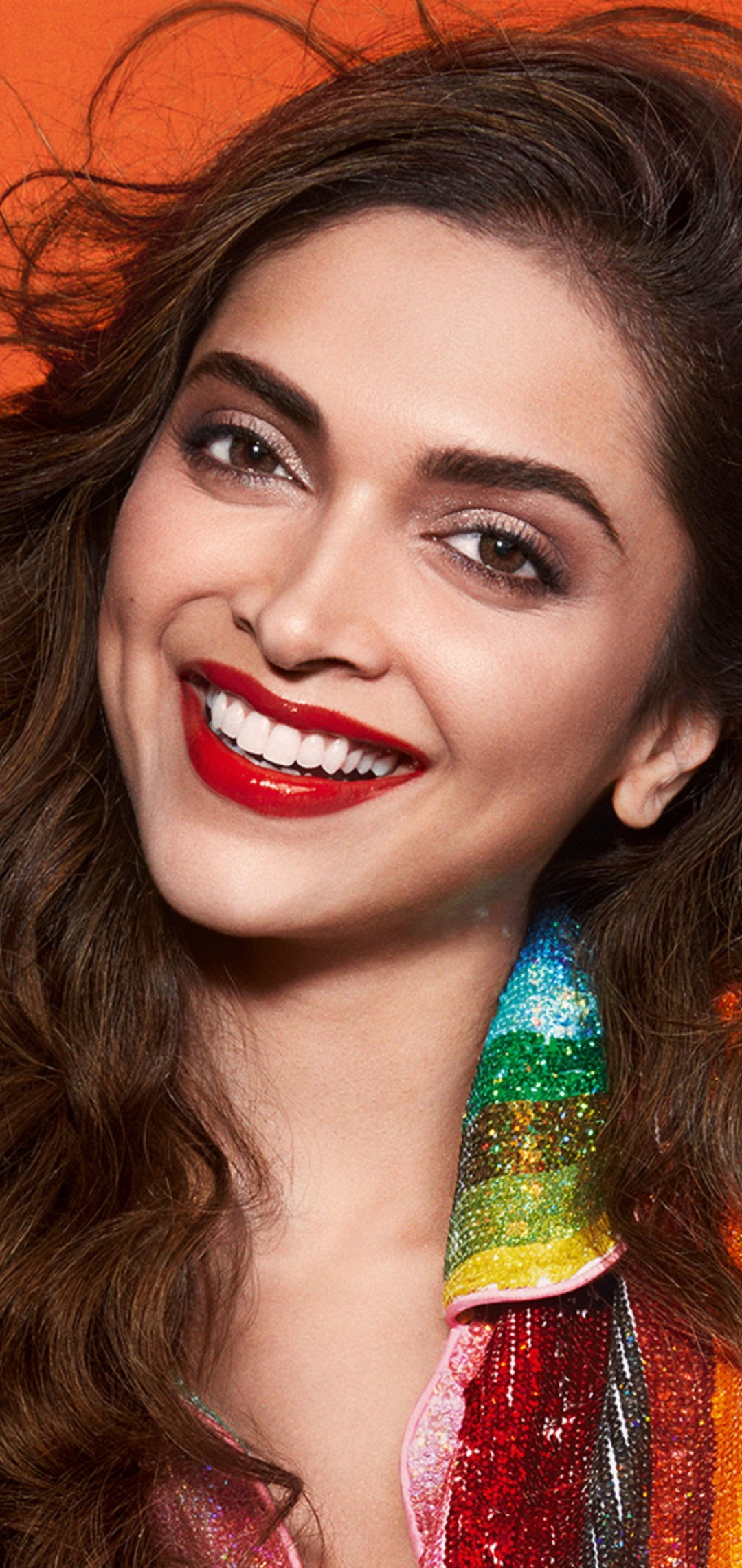 Download mobile wallpaper Smile, Indian, Celebrity, Brown Eyes, Actress, Lipstick, Deepika Padukone, Bollywood for free.