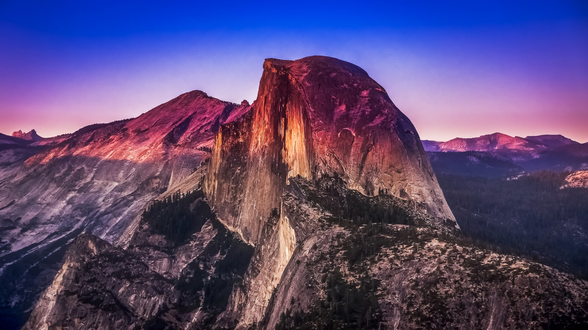 Скачать картинку Природа, Закат, Гора, Национальный Парк, Калифорния, Ландшафт, Йосемитский Национальный Парк, Земля/природа, Утёс в телефон бесплатно.