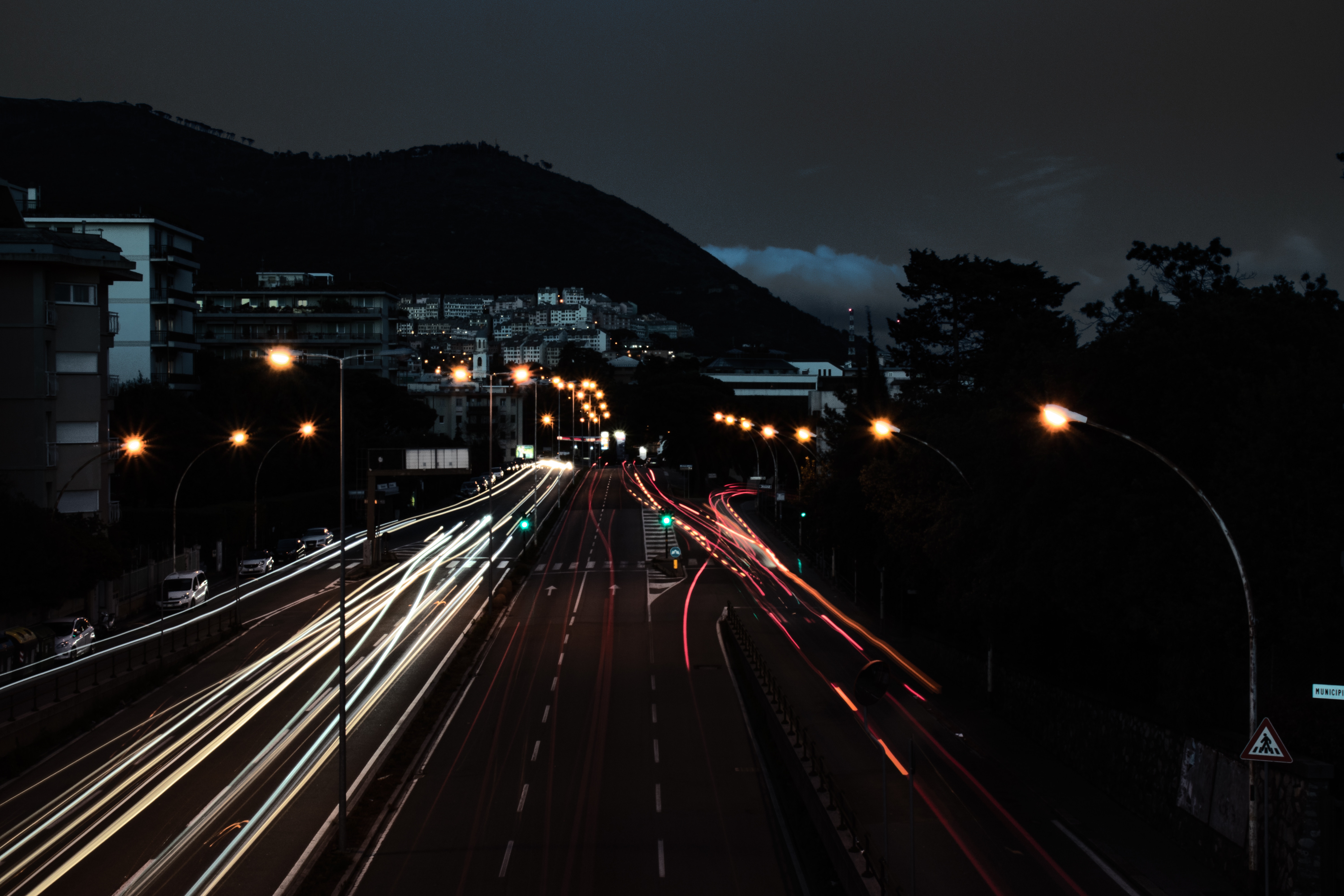 Free download wallpaper Cities, Lights, Road, Movement, Long Exposure, Night, City, Traffic on your PC desktop