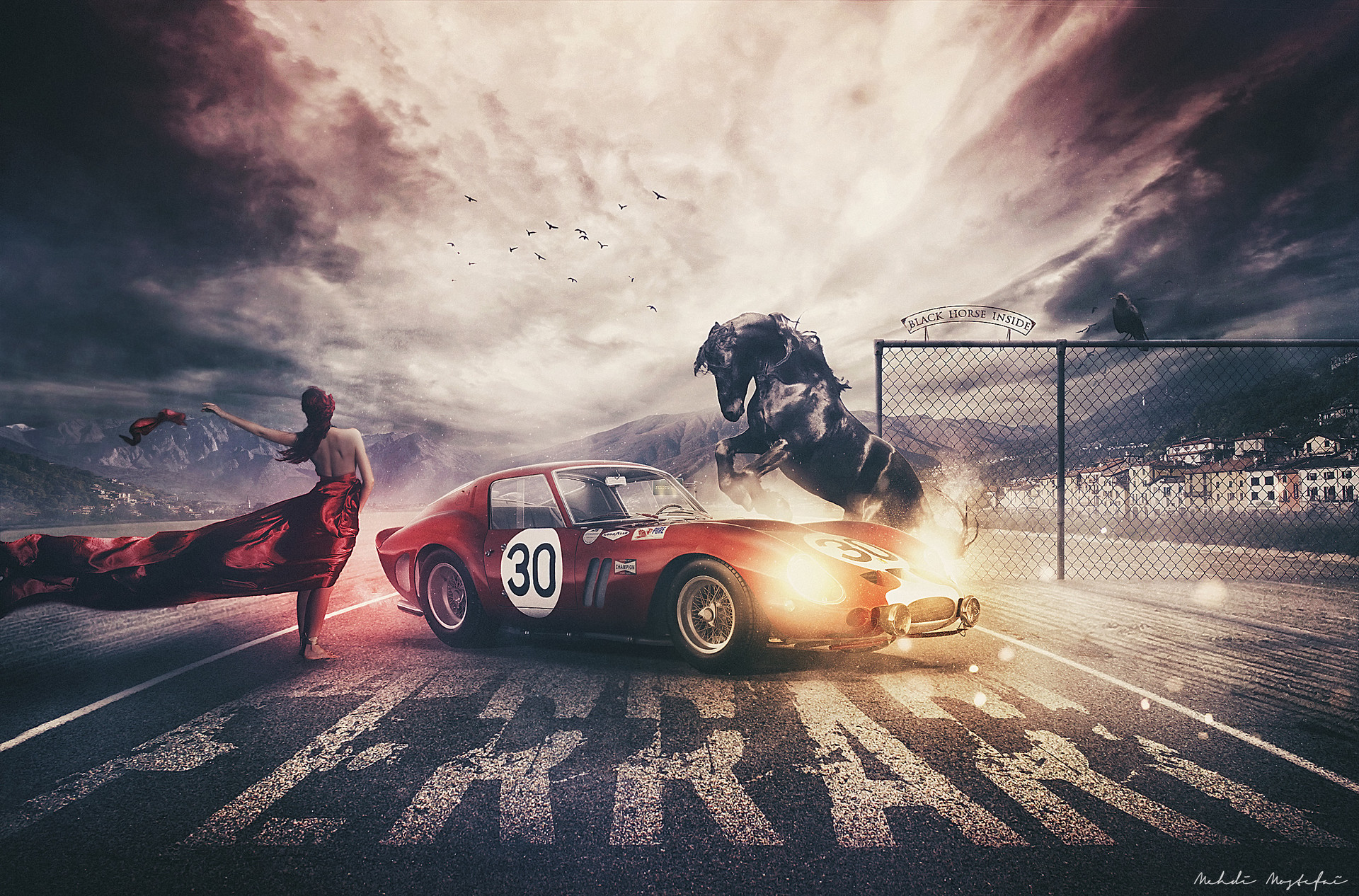 Free download wallpaper Ferrari, Horse, Women, Girls & Cars on your PC desktop