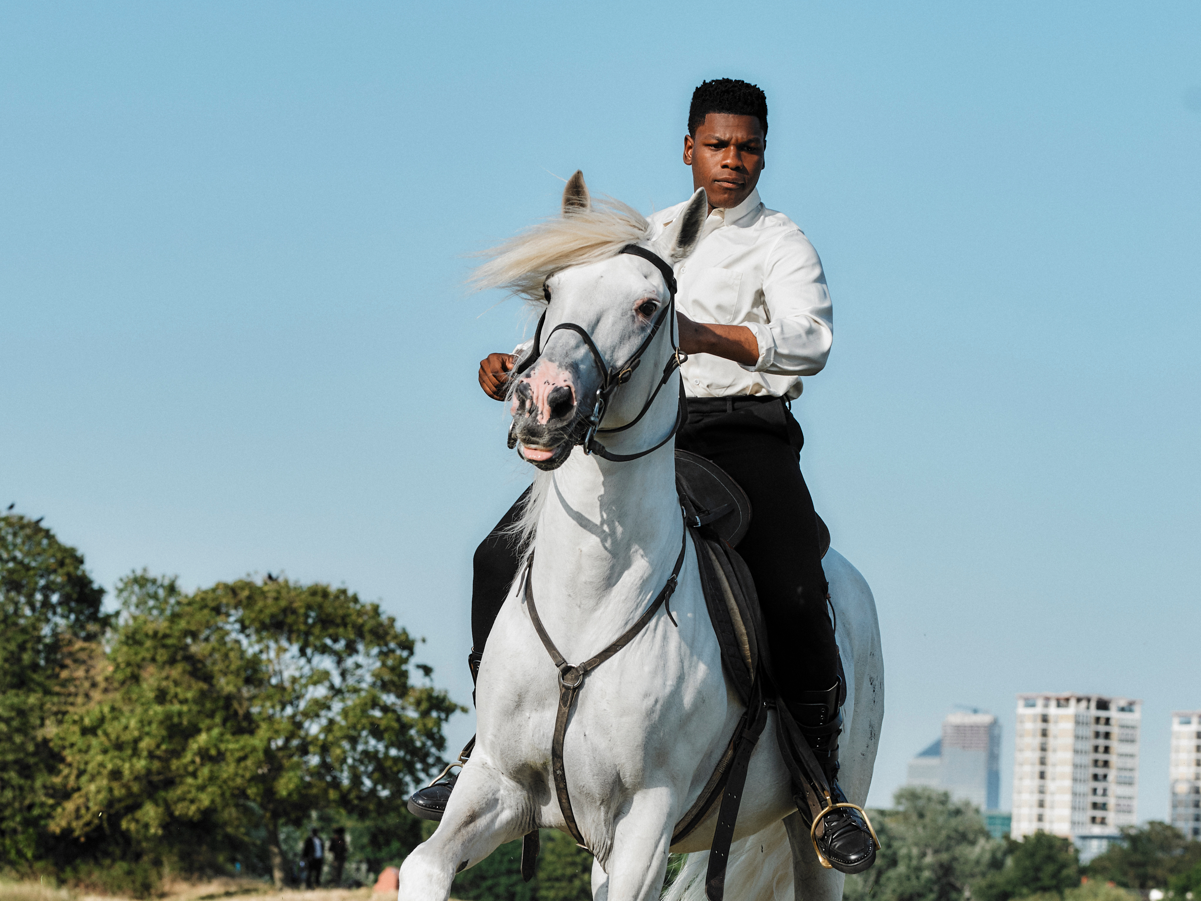 Download mobile wallpaper Horse, Celebrity, John Boyega for free.