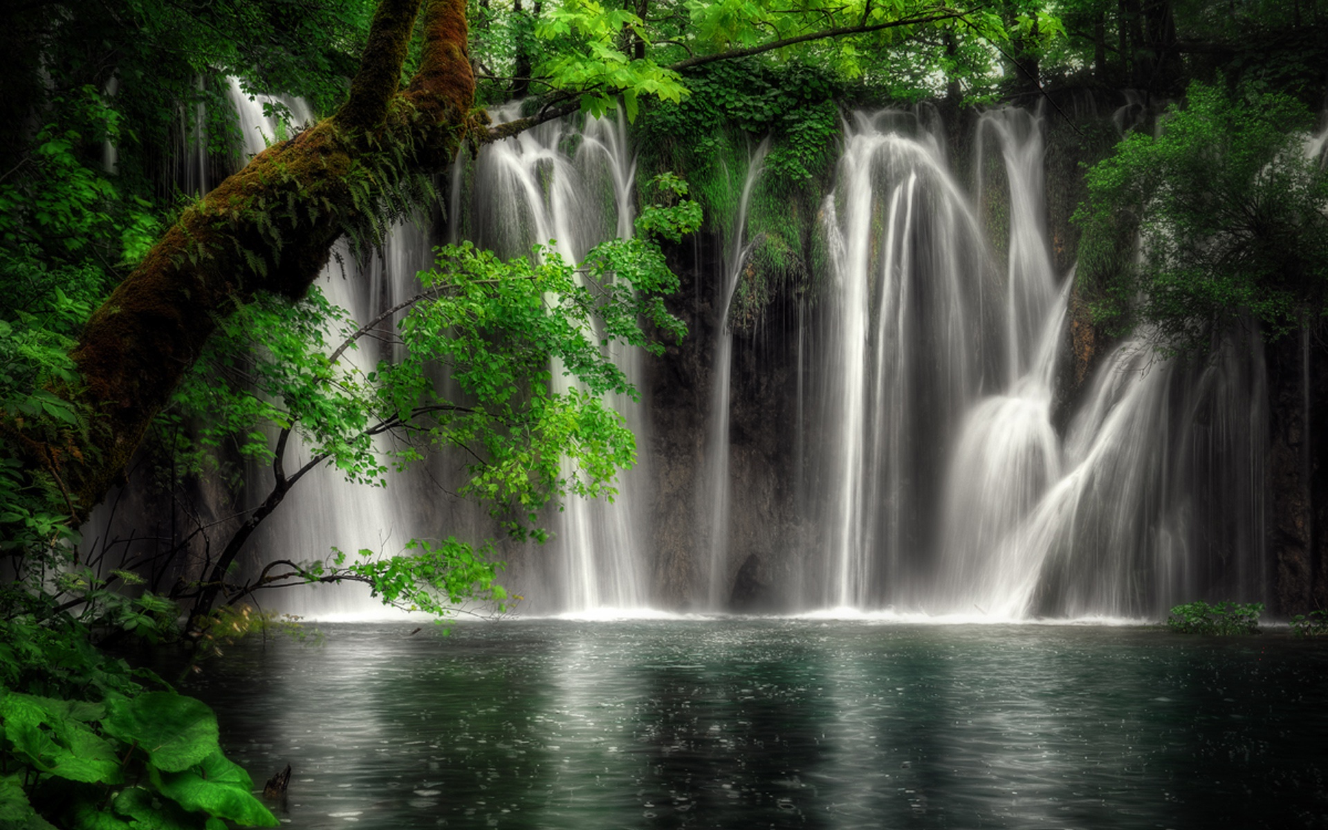 Download mobile wallpaper Nature, Waterfalls, Waterfall, Vegetation, Earth for free.