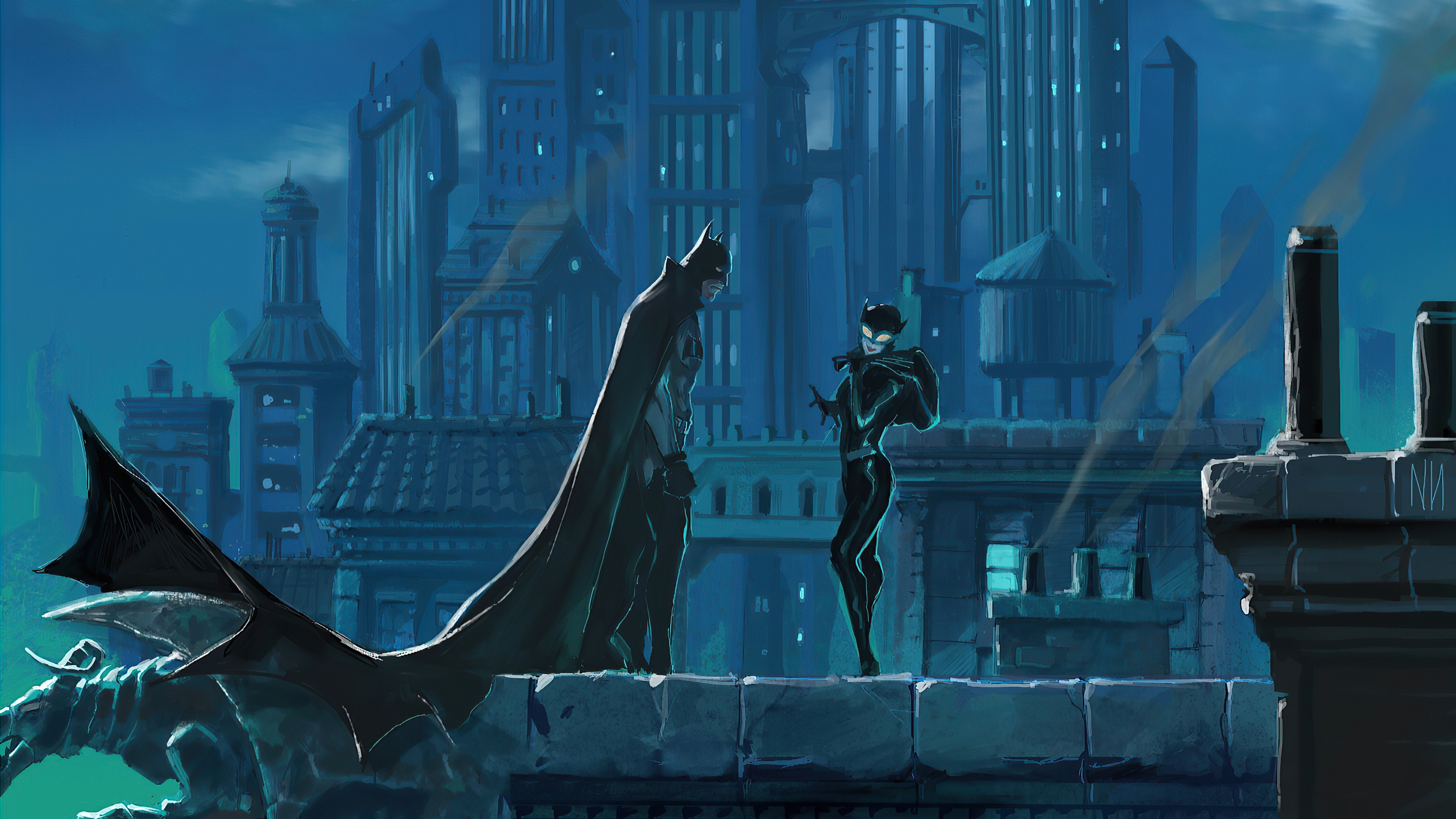 Download mobile wallpaper Batman, Catwoman, Comics, Dc Comics, Gotham City for free.