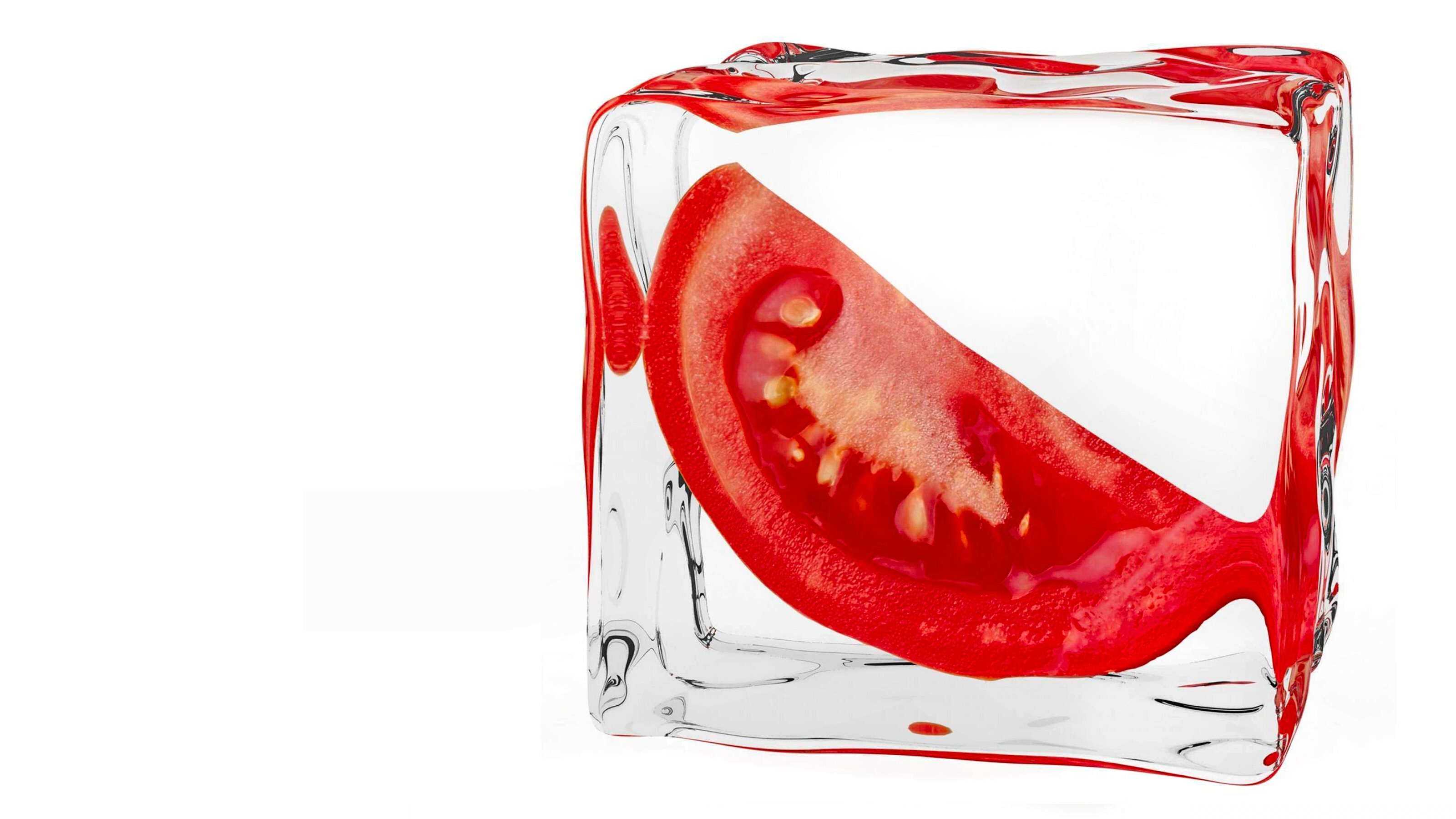 288563 Bild herunterladen nahrungsmittel, tomate, eiswürfel, rot, früchte - Hintergrundbilder und Bildschirmschoner kostenlos