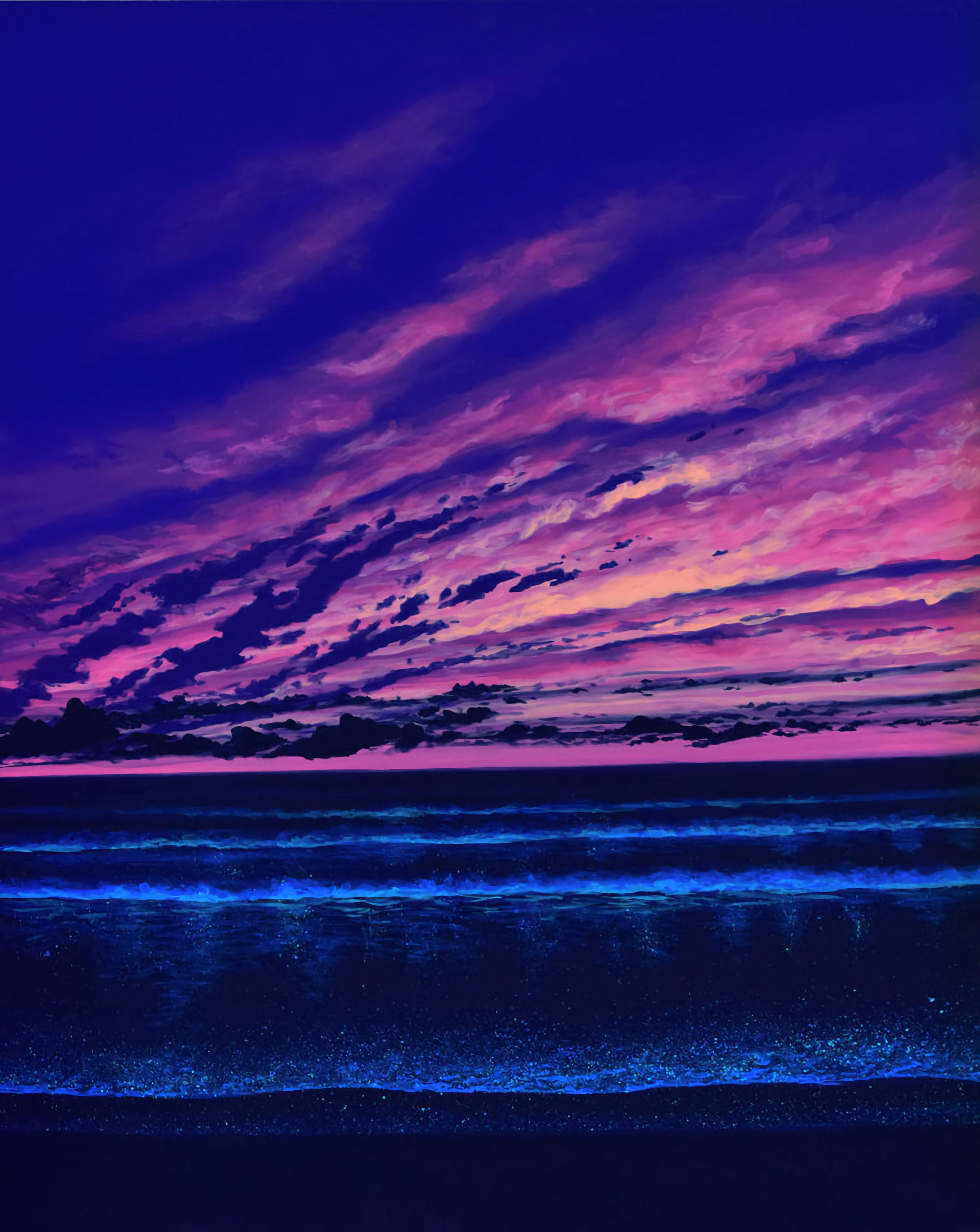 Free download wallpaper Nature, Horizon, Sea, Sunset, Night, Art on your PC desktop