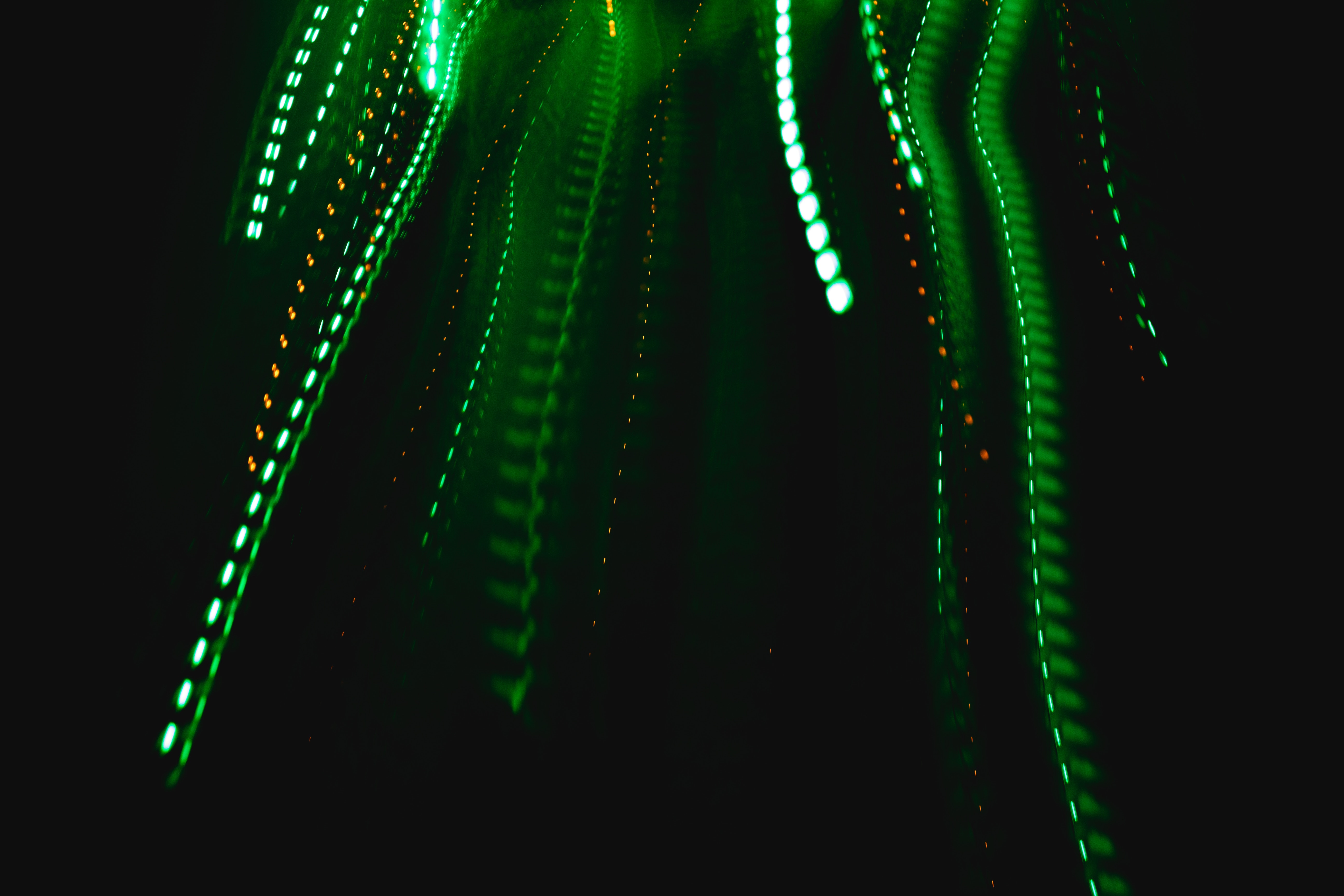 lines, abstract, green, intermittent, laser