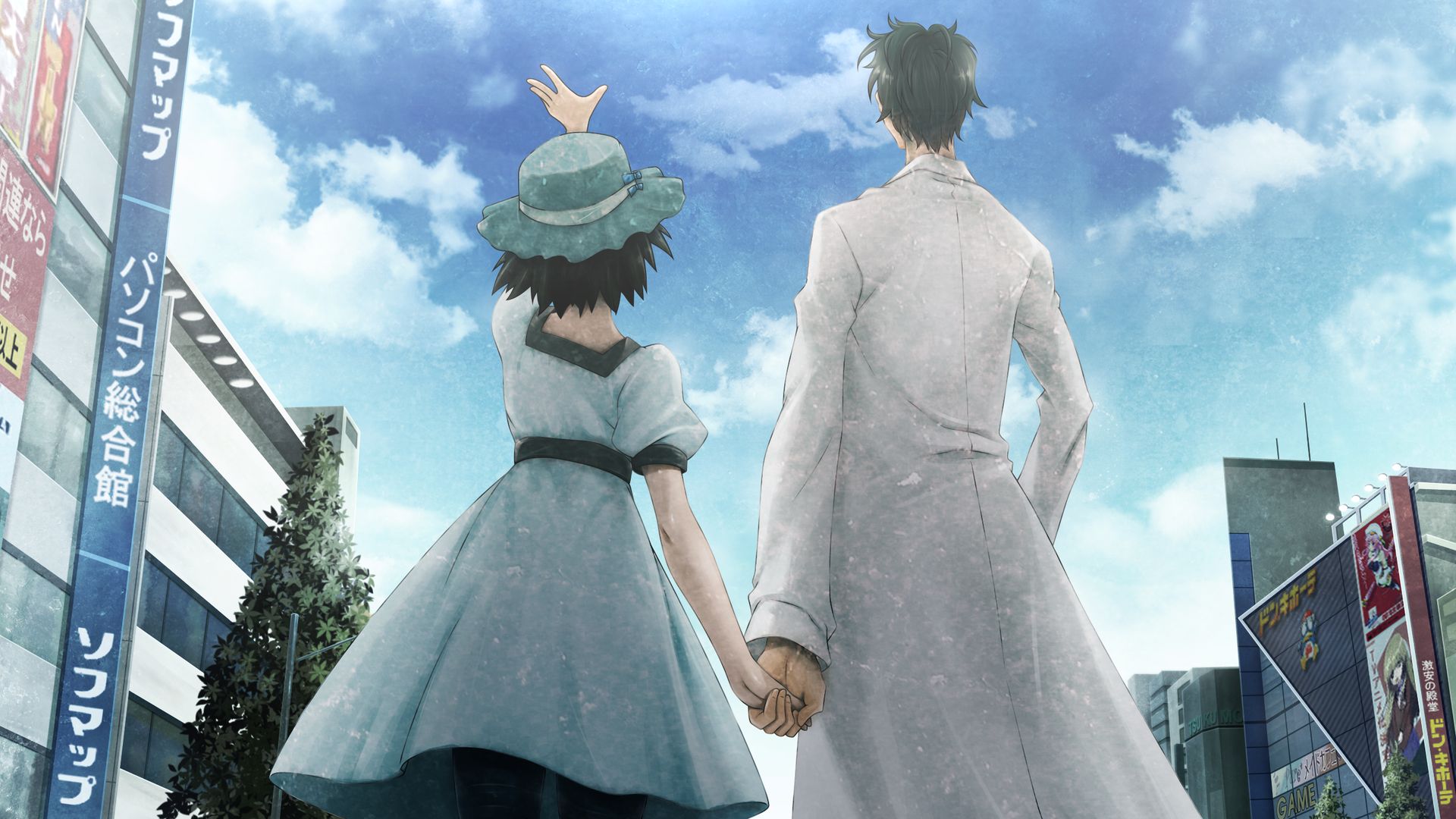 Laden Sie das Animes, Steins Gate, Rintaro Okabe, Mayuri Shiina-Bild kostenlos auf Ihren PC-Desktop herunter