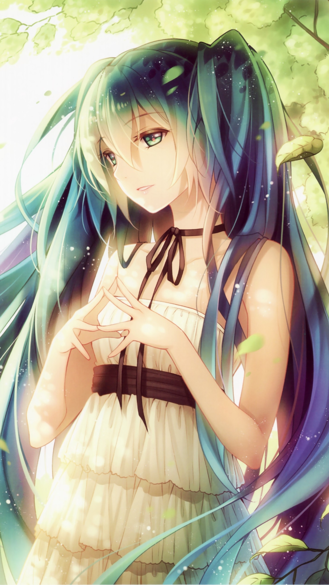 Handy-Wallpaper Vogel, Vocaloid, Blaue Augen, Blaue Haare, Hatsune Miku, Animes, Lange Haare kostenlos herunterladen.