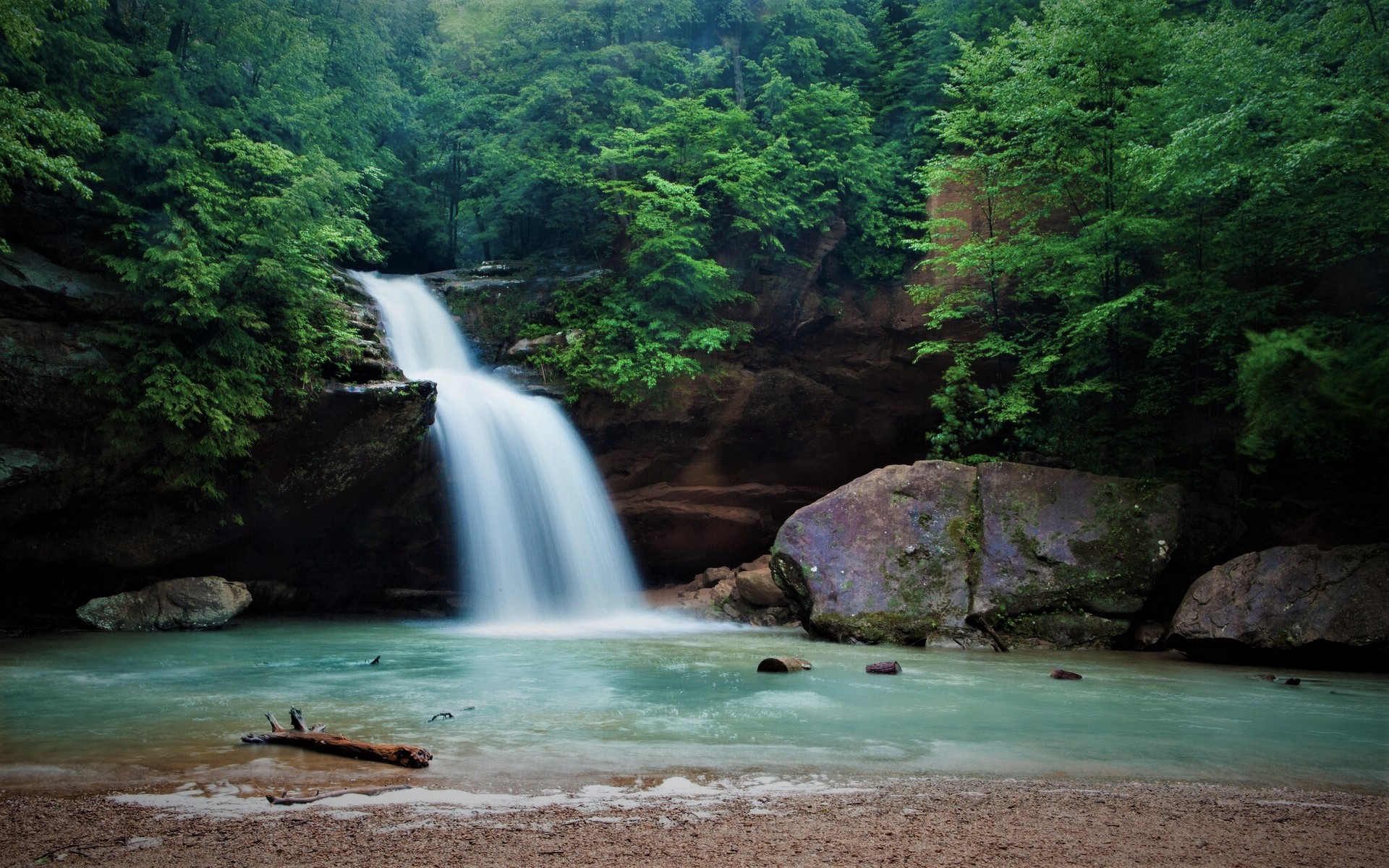 Free download wallpaper Waterfall, Forest, Earth on your PC desktop