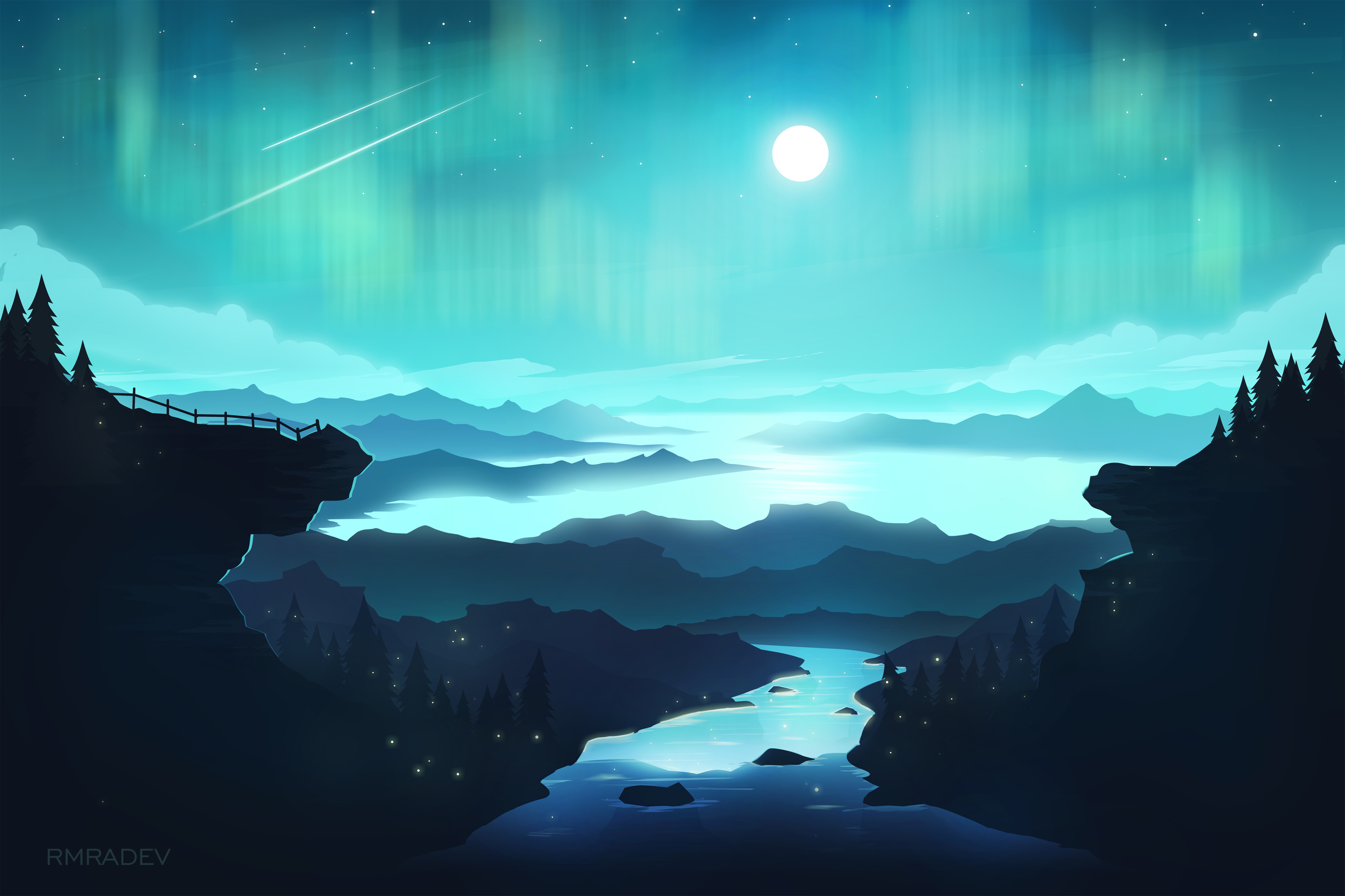 Free download wallpaper Landscape, Artistic, Moonlight on your PC desktop