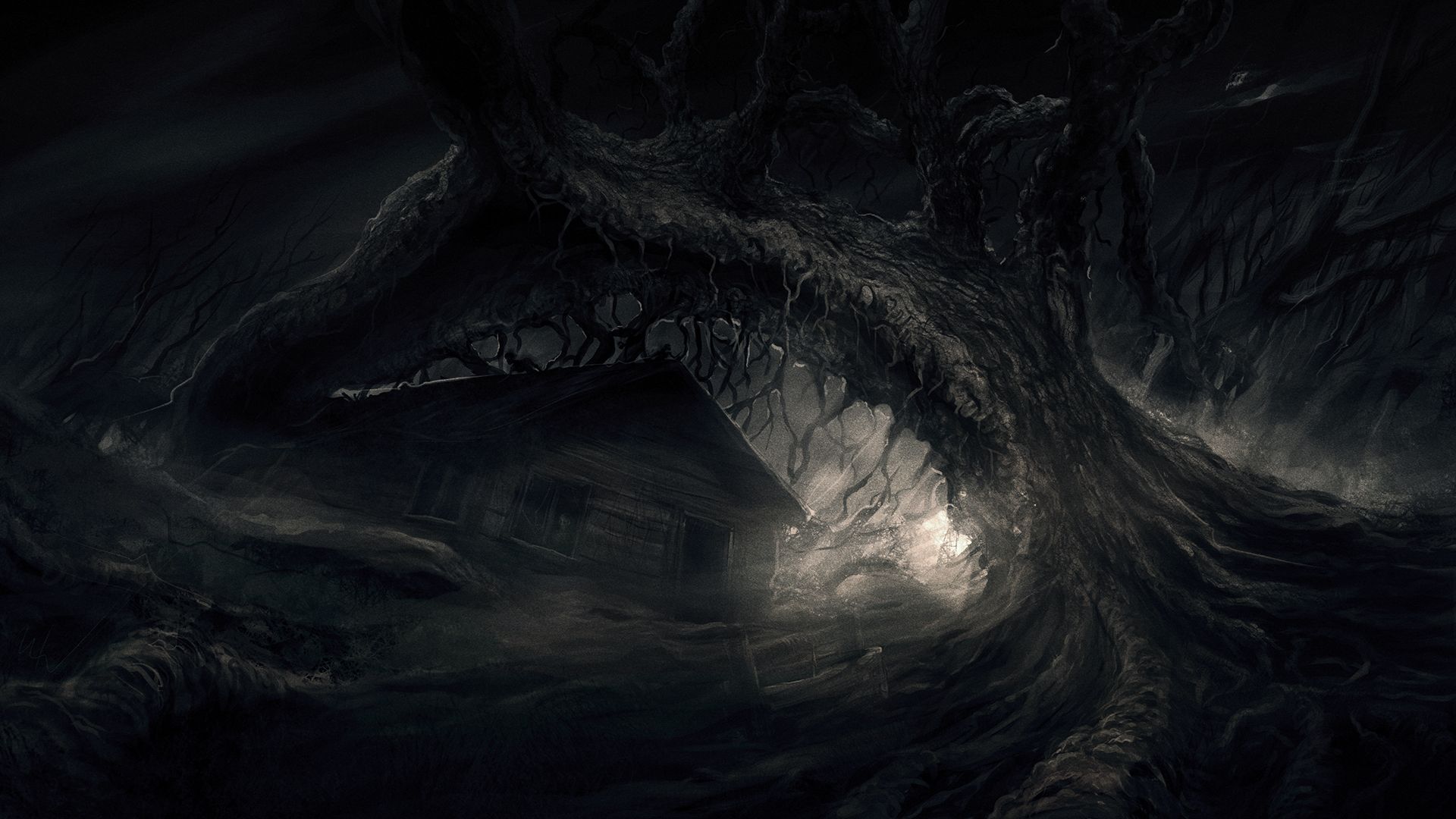 Популярні заставки і фони Темне Дерево на комп'ютер