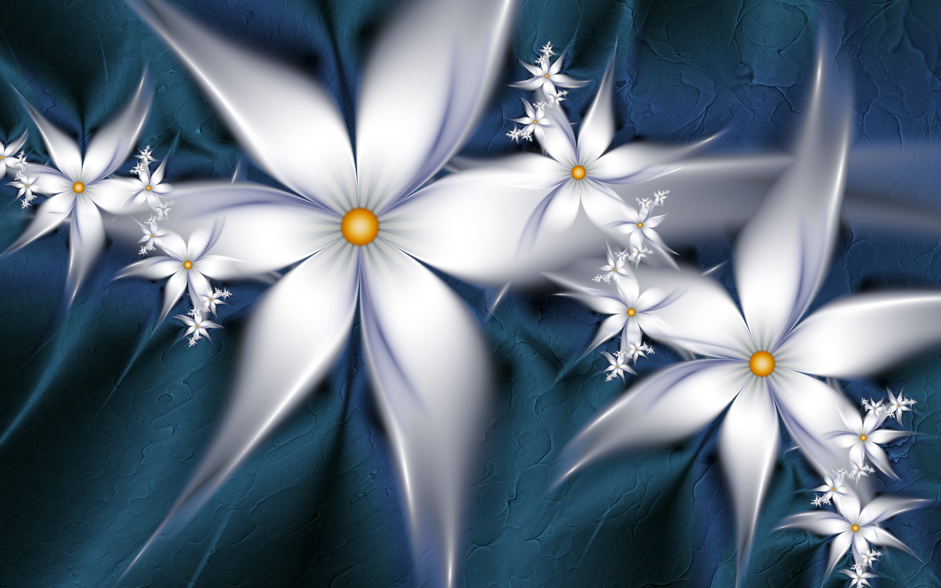 Скачать обои бесплатно Цветок, Синий, Белый, Художественные, Флауэрсы картинка на рабочий стол ПК