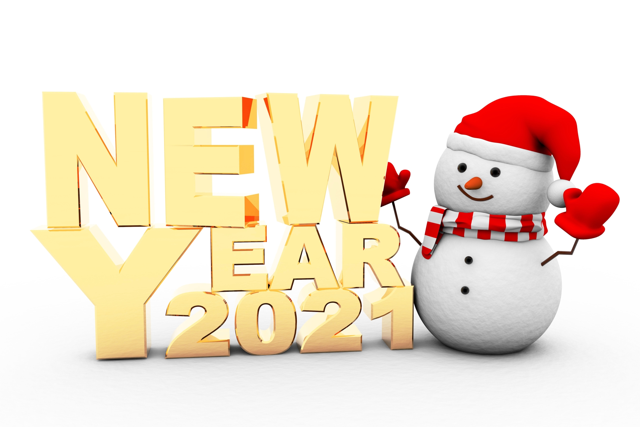 PCデスクトップに新年, 雪だるま, ホリデー, 2021年新年画像を無料でダウンロード