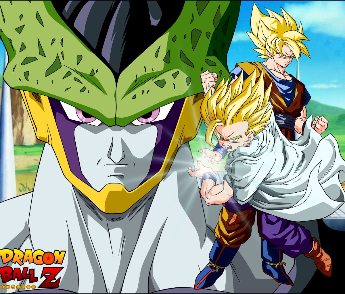 Download mobile wallpaper Anime, Dragon Ball Z, Dragon Ball, Goku, Gohan (Dragon Ball), Cell (Dragon Ball) for free.