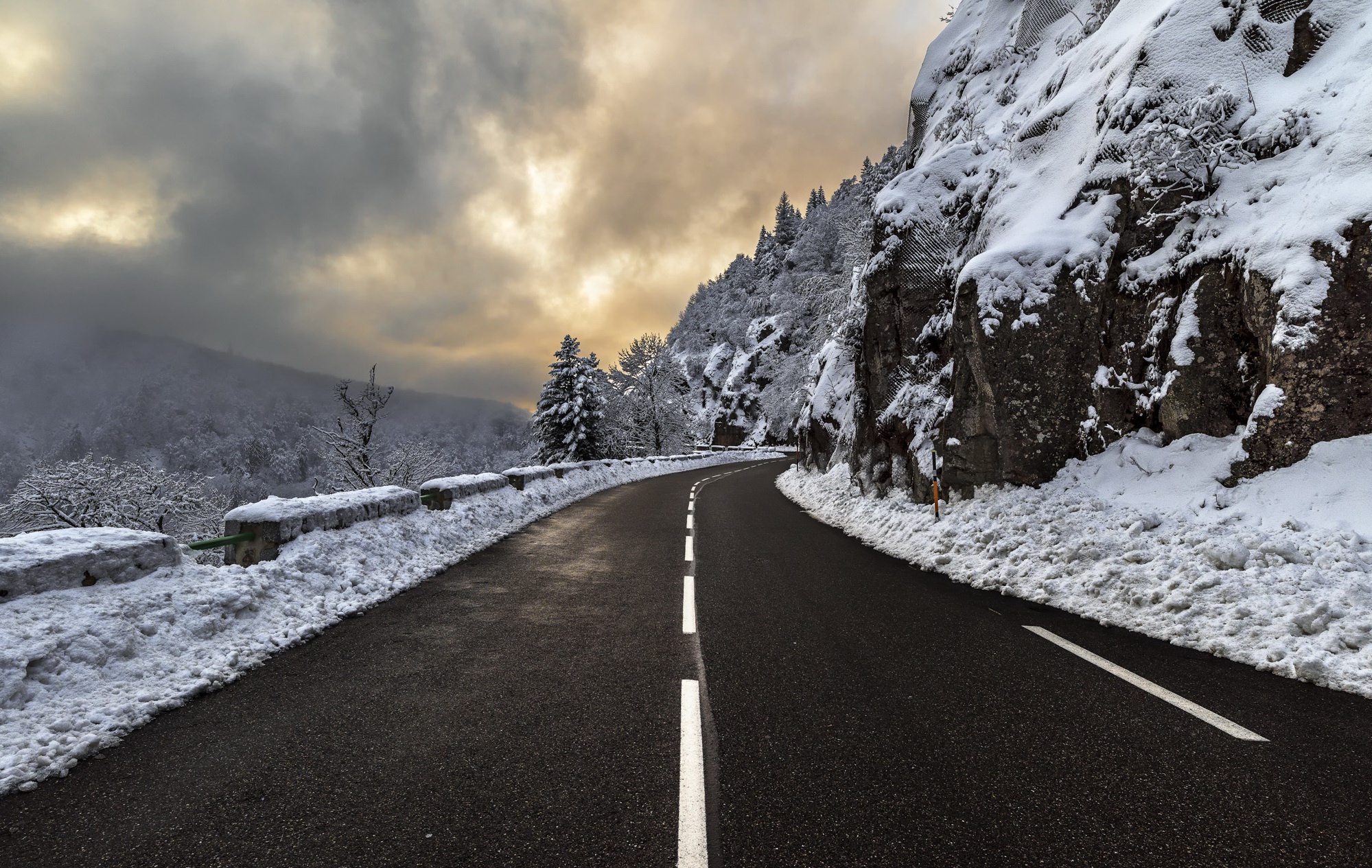 Laden Sie das Winter, Natur, Schnee, Straße, Menschengemacht-Bild kostenlos auf Ihren PC-Desktop herunter