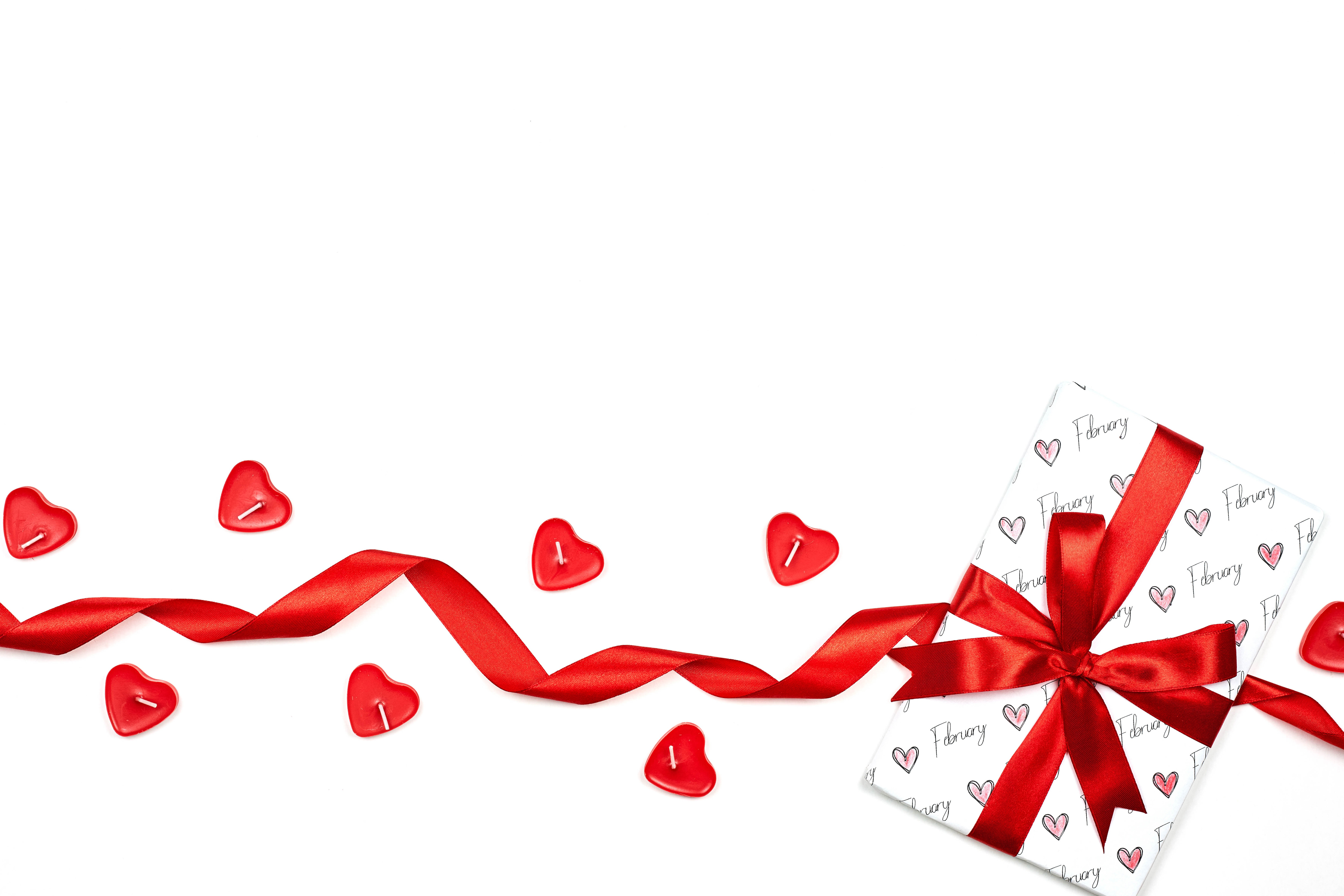 Скачати мобільні шпалери День Святого Валентина, Свято, Подарунок, Стрічка, Серце безкоштовно.